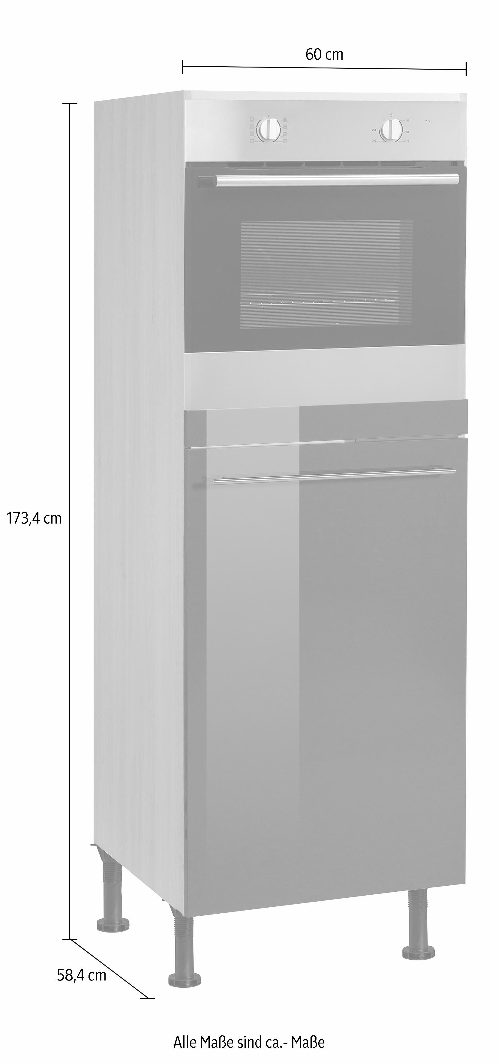 OPTIFIT Oven-/koelkastombouw Bern 60 cm breed, 176 cm hoog, in hoogte verstelbare stelpootjes, met metalen greep