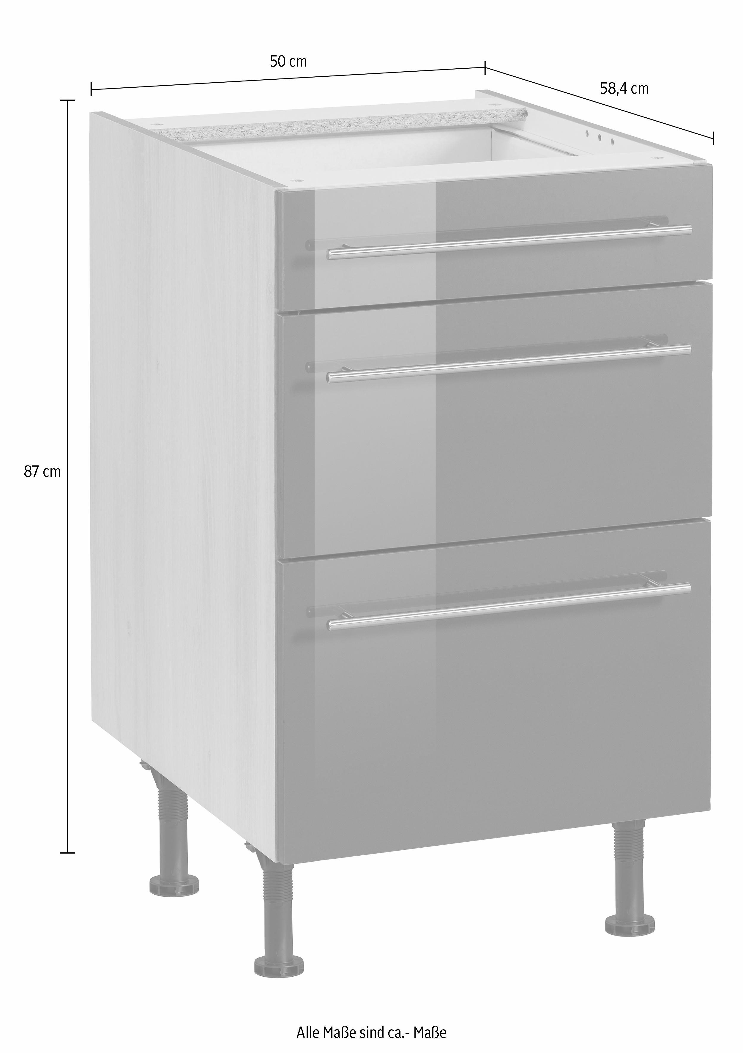 OPTIFIT Onderkast Bern 50 cm breed, met lade en 2 laden, in hoogte verstelbare poten