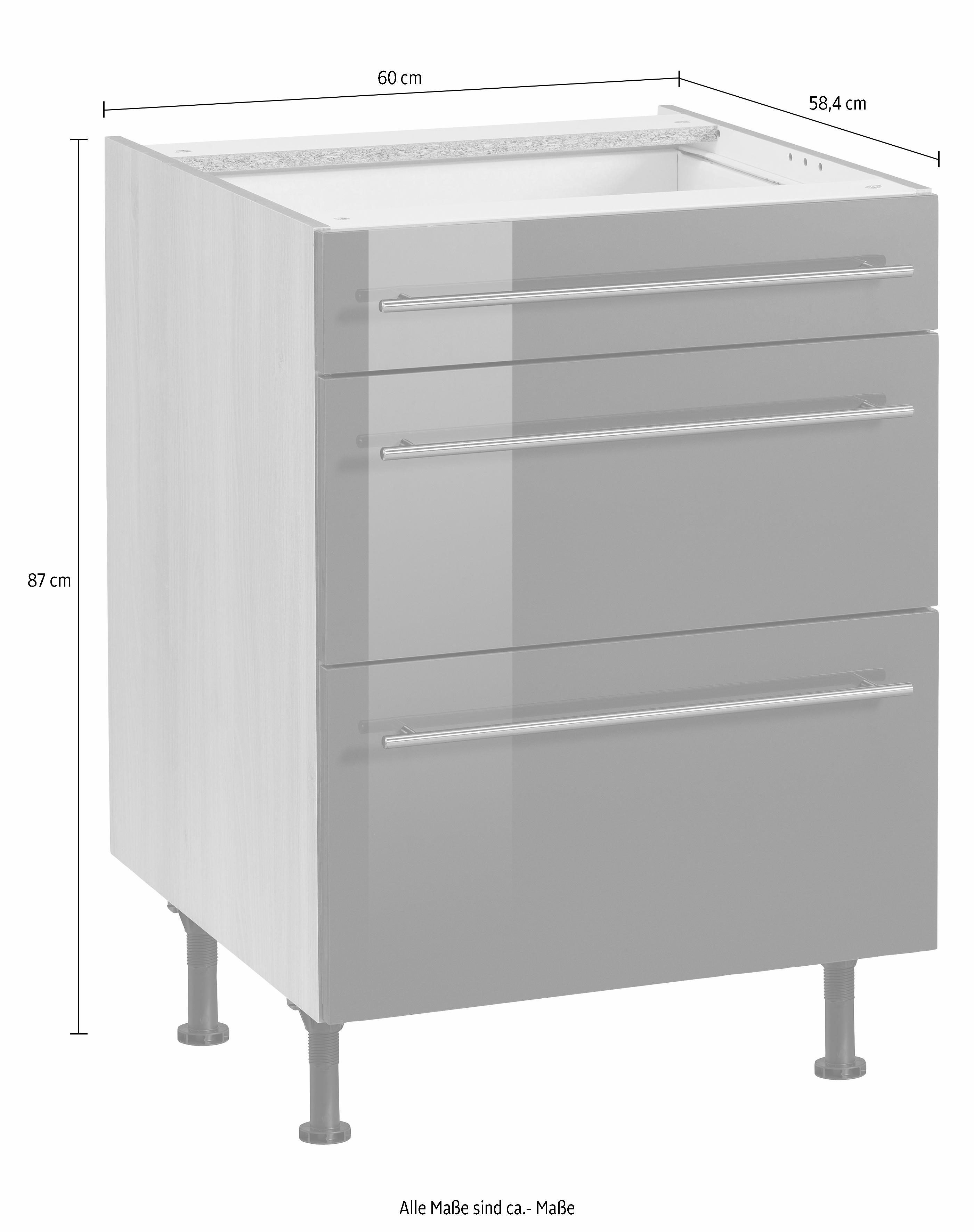 OPTIFIT Onderkast Bern 60 cm breed, met lade en 2 laden, in hoogte verstelbare poten