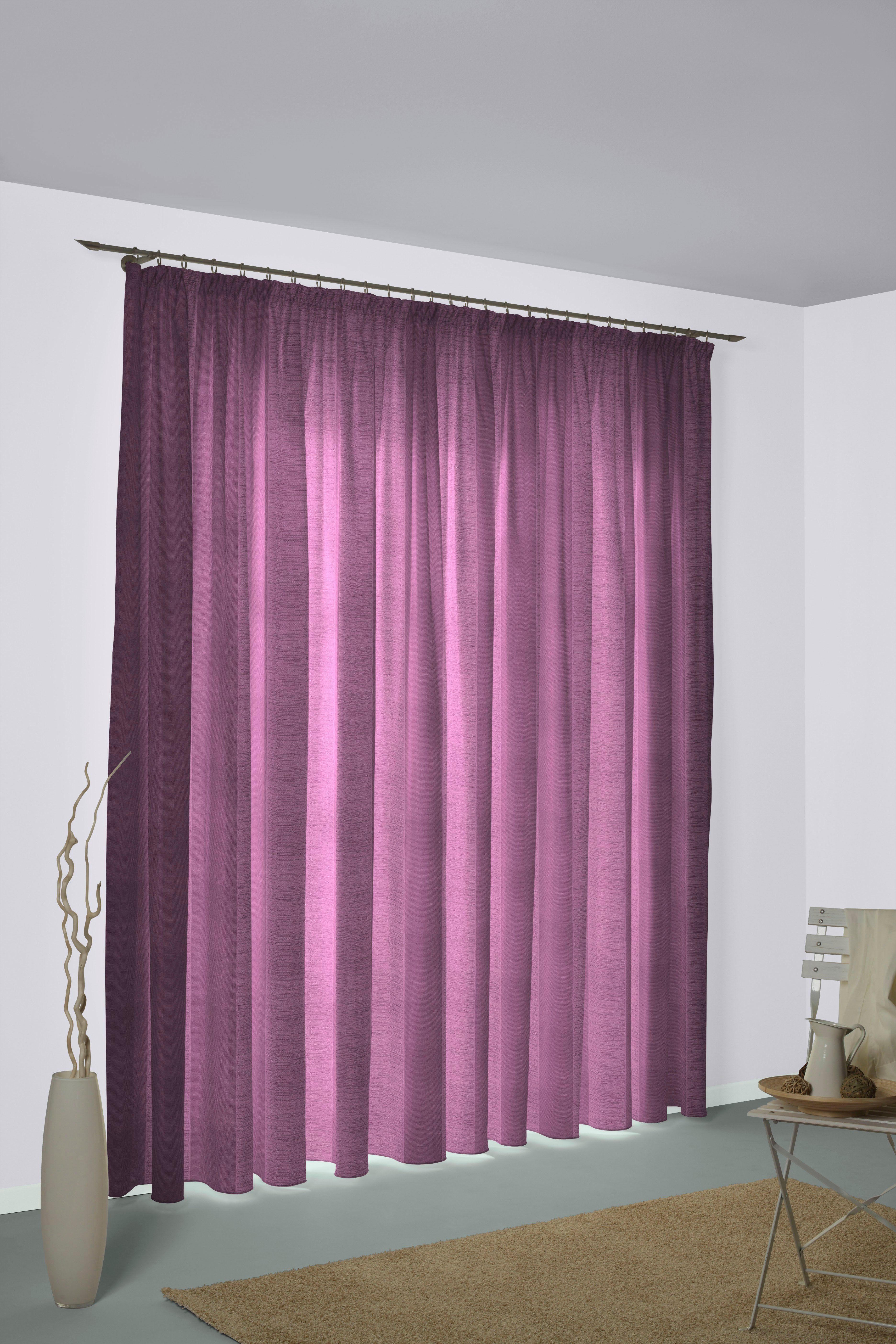 Wirth Gordijn Niederau (1 stuk) kant & klaar gordijnen maat 132 cm x 145 cm paars