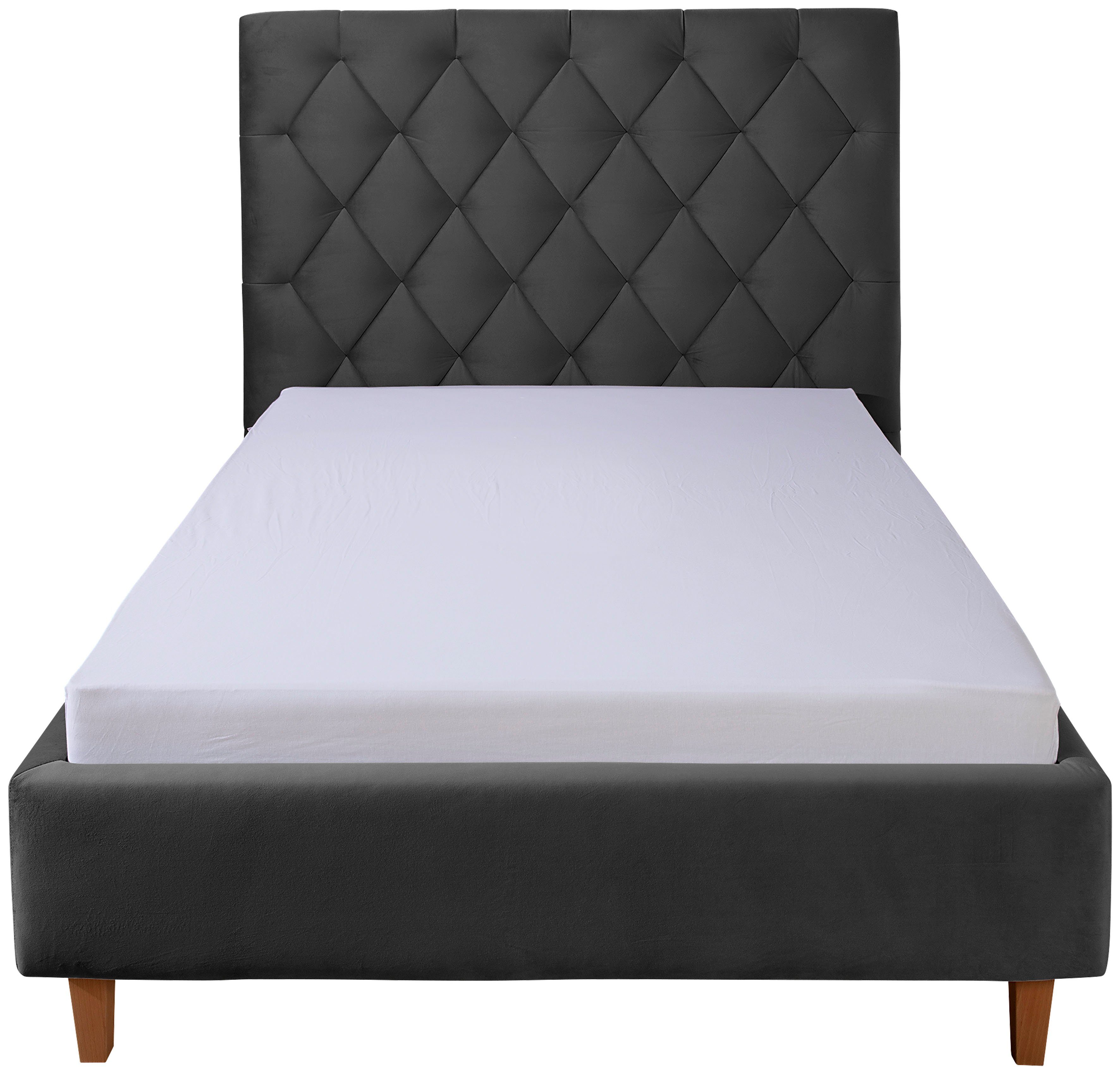 Guido Maria Kretschmer Home&Living Gestoffeerd bed Sunley 140 Kruisstiksel, hoofdbordhoogte 142 cm, zonder of met matras/lattenbodem