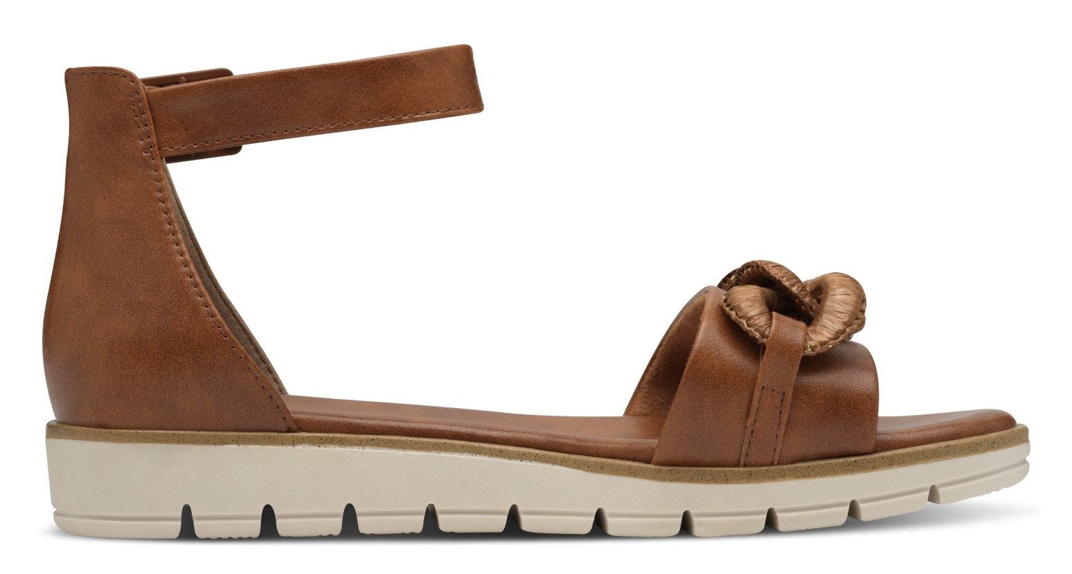 Marco Tozzi Sandalen , sleehak, zomerschoen, sandaal, met sierketting in ton-sur-ton