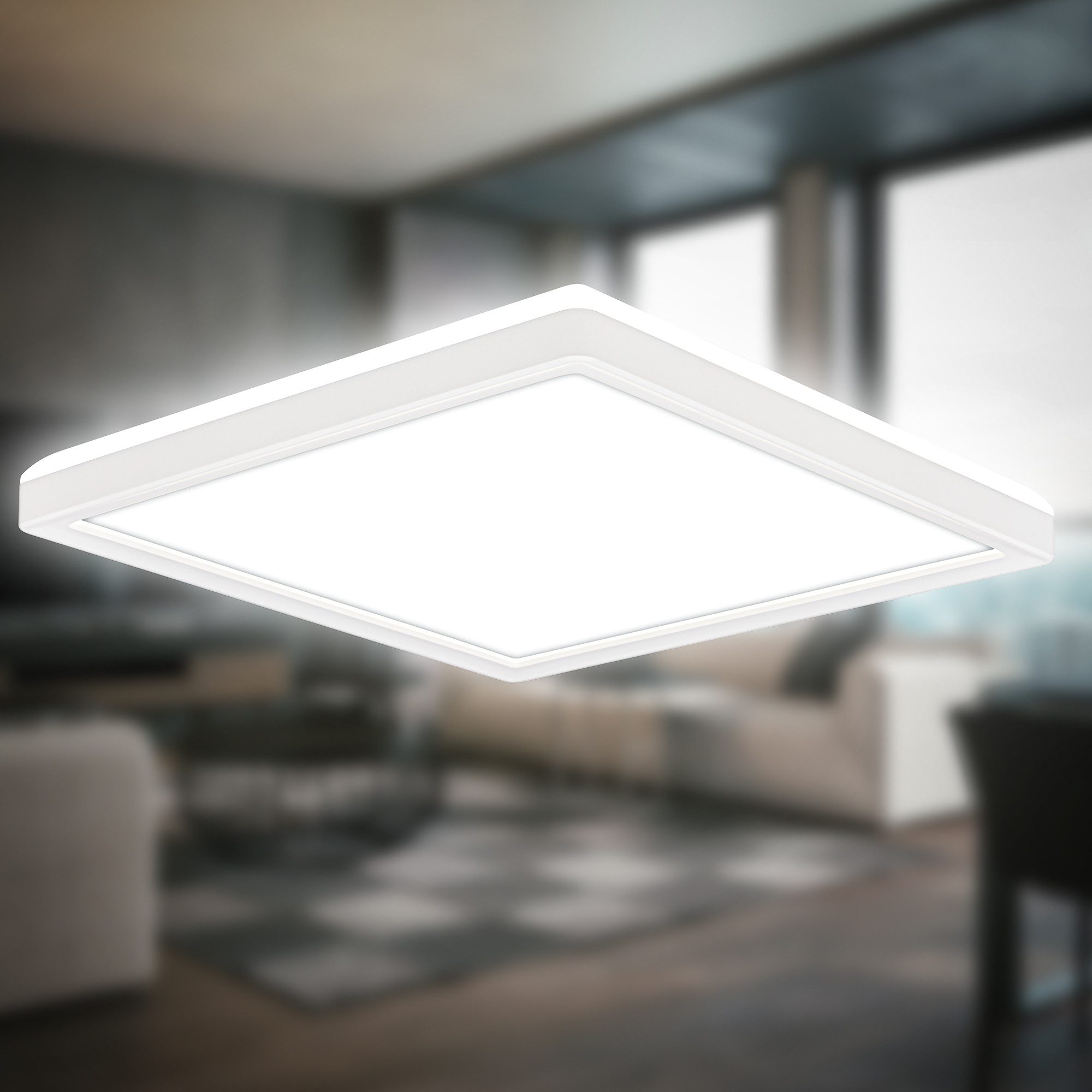 B.K.Licht Led-plafondlamp BKL1599 ultra dunne plafondlamp, LED paneel met backlight