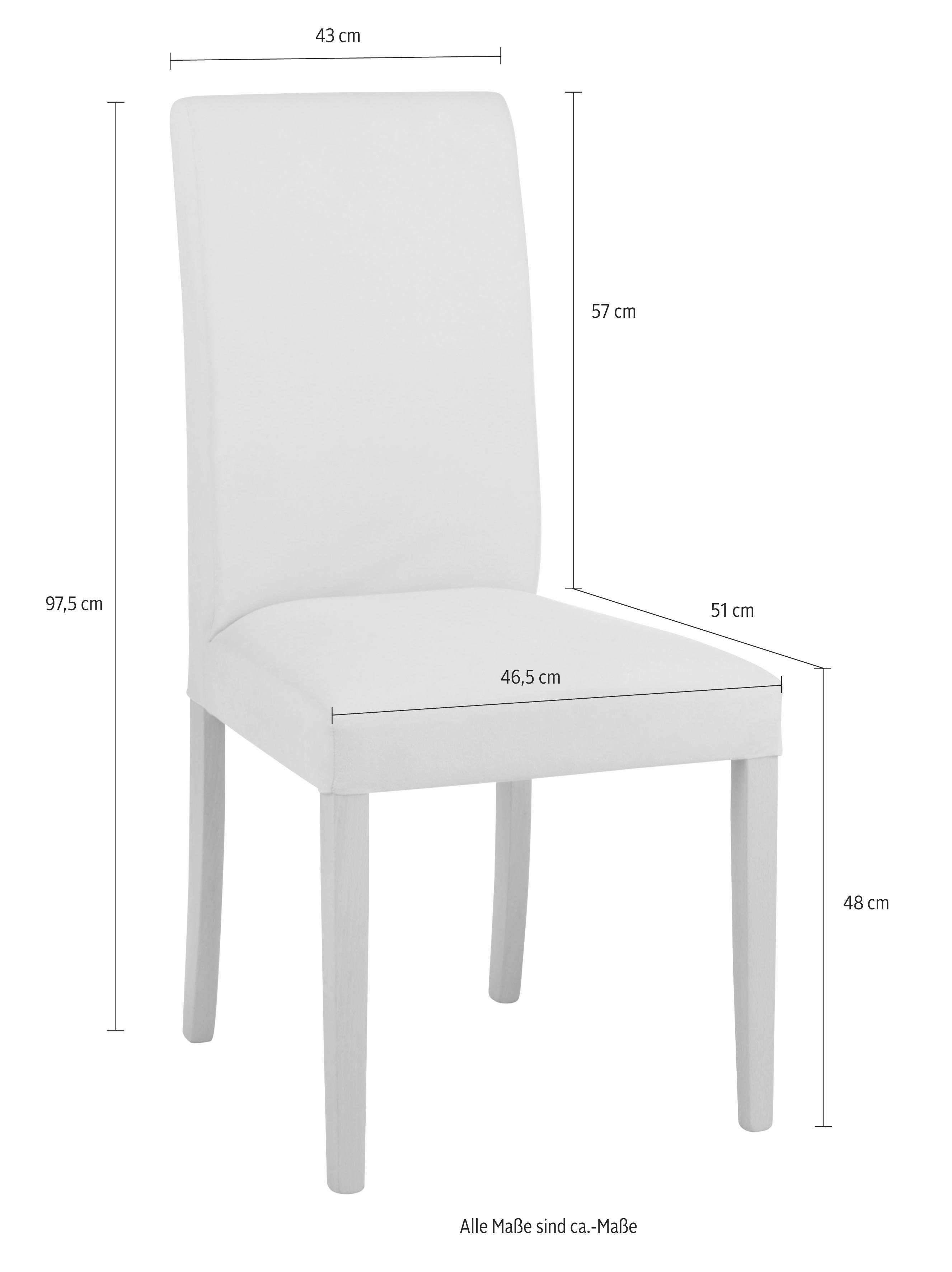 Home affaire Eetkamerstoel Roko in sets van 2, 4 of 6, massief houten frame (set)