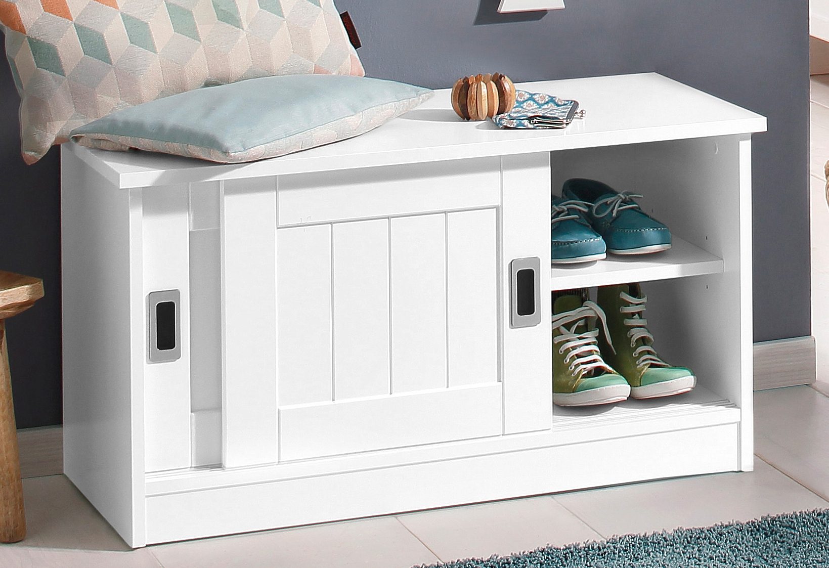 Home affaire Zitbank Nekso Breedte 83 cm, van mdf of massief hout, FSC-gecertificeerd halbankjes wit