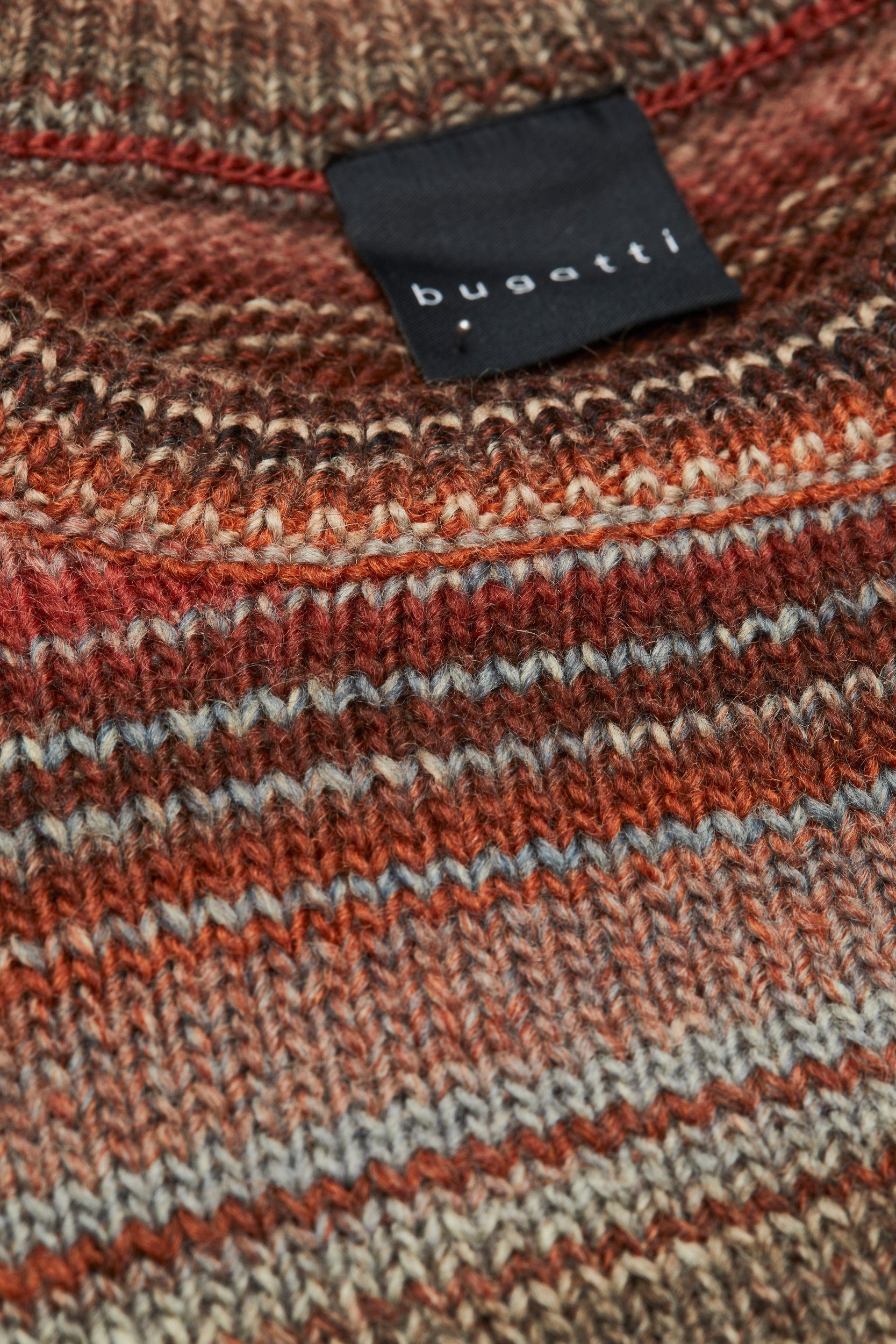 Bugatti Trui met ronde hals met multicolor kleurverloop