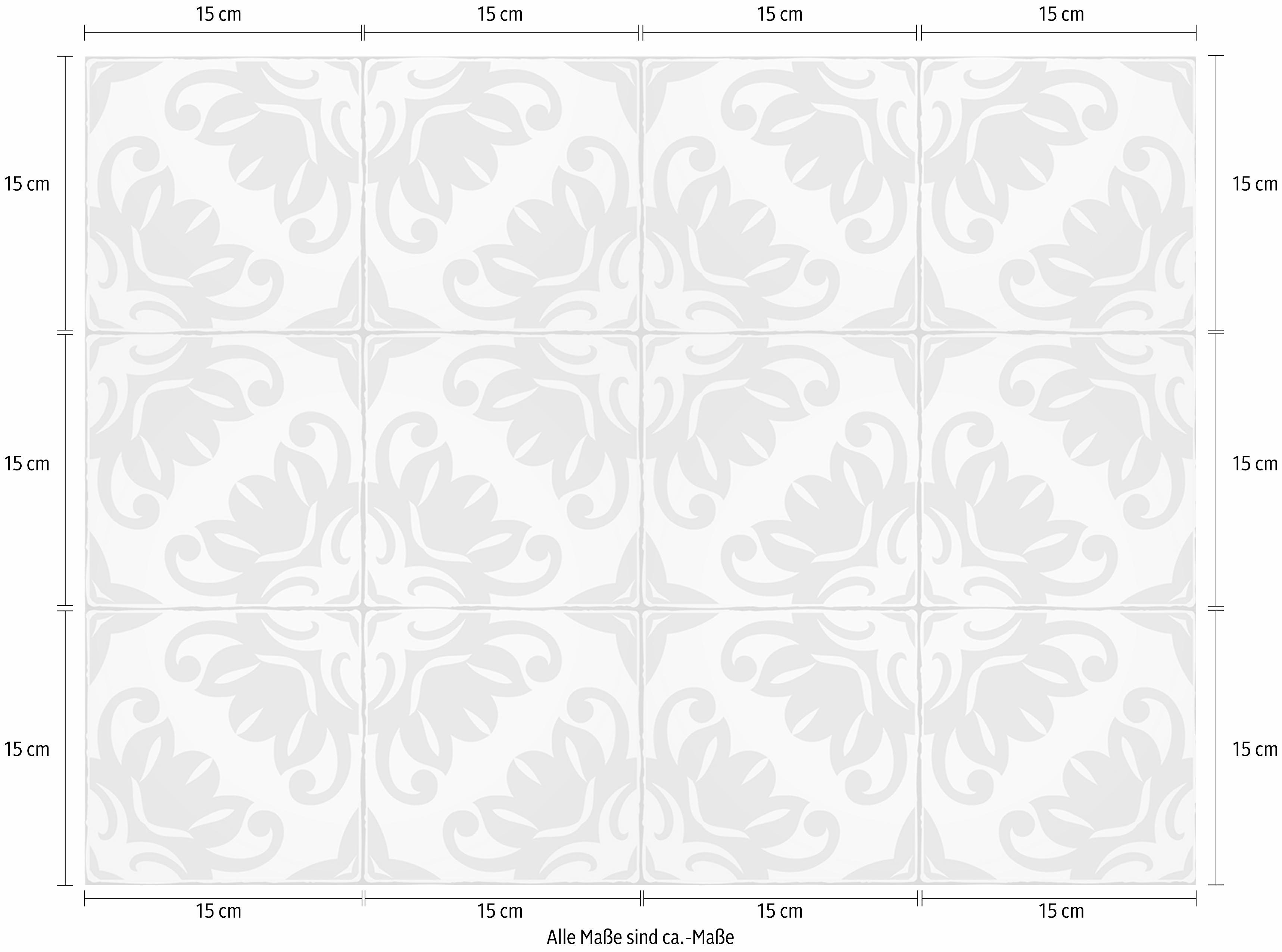 Home affaire Tegelsticker Ornamenten Stickertegels, zelfklevend, stickers, 12-delige set (12 stuks)