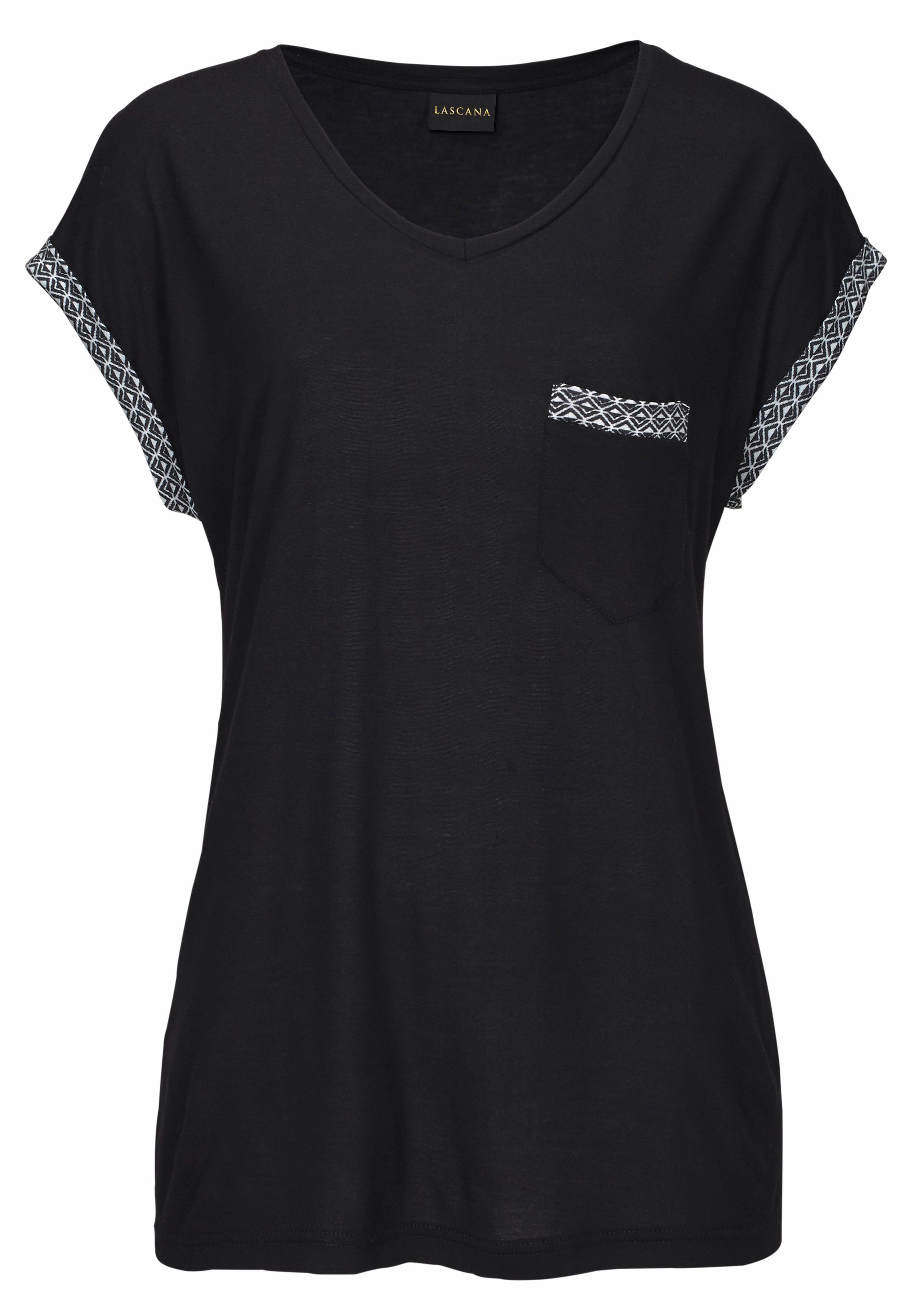 Lascana Shortama in zwart/wit-design (2-delig, 1 stuk)