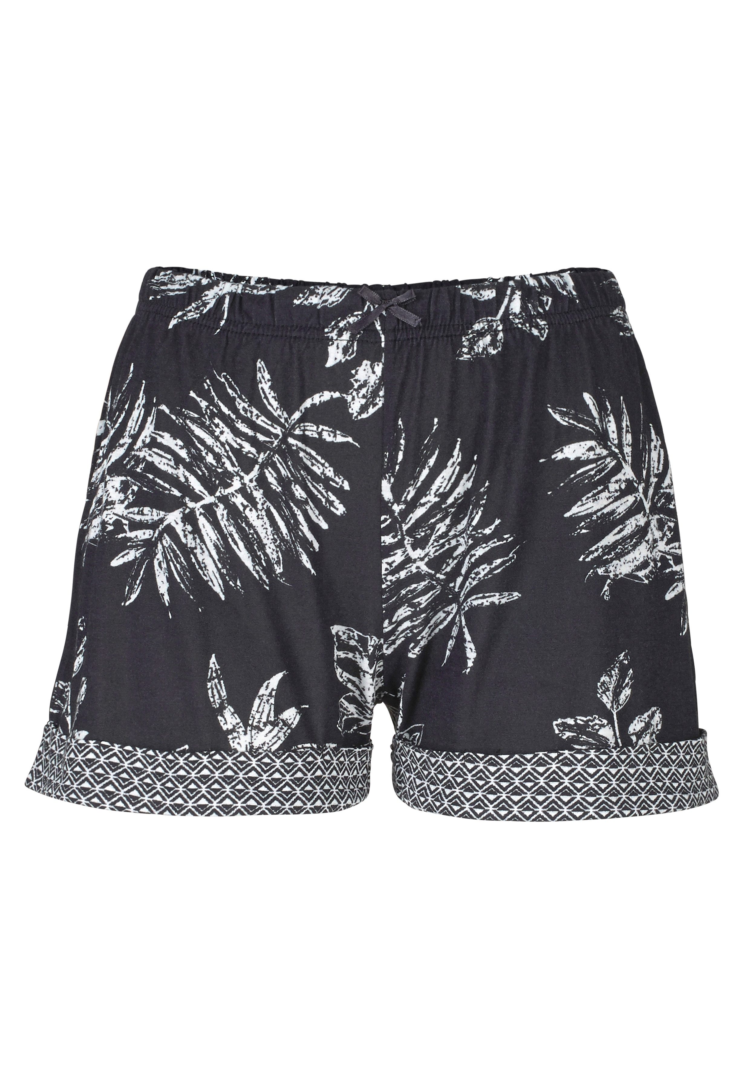 Lascana Shortama in zwart/wit-design (2-delig, 1 stuk)