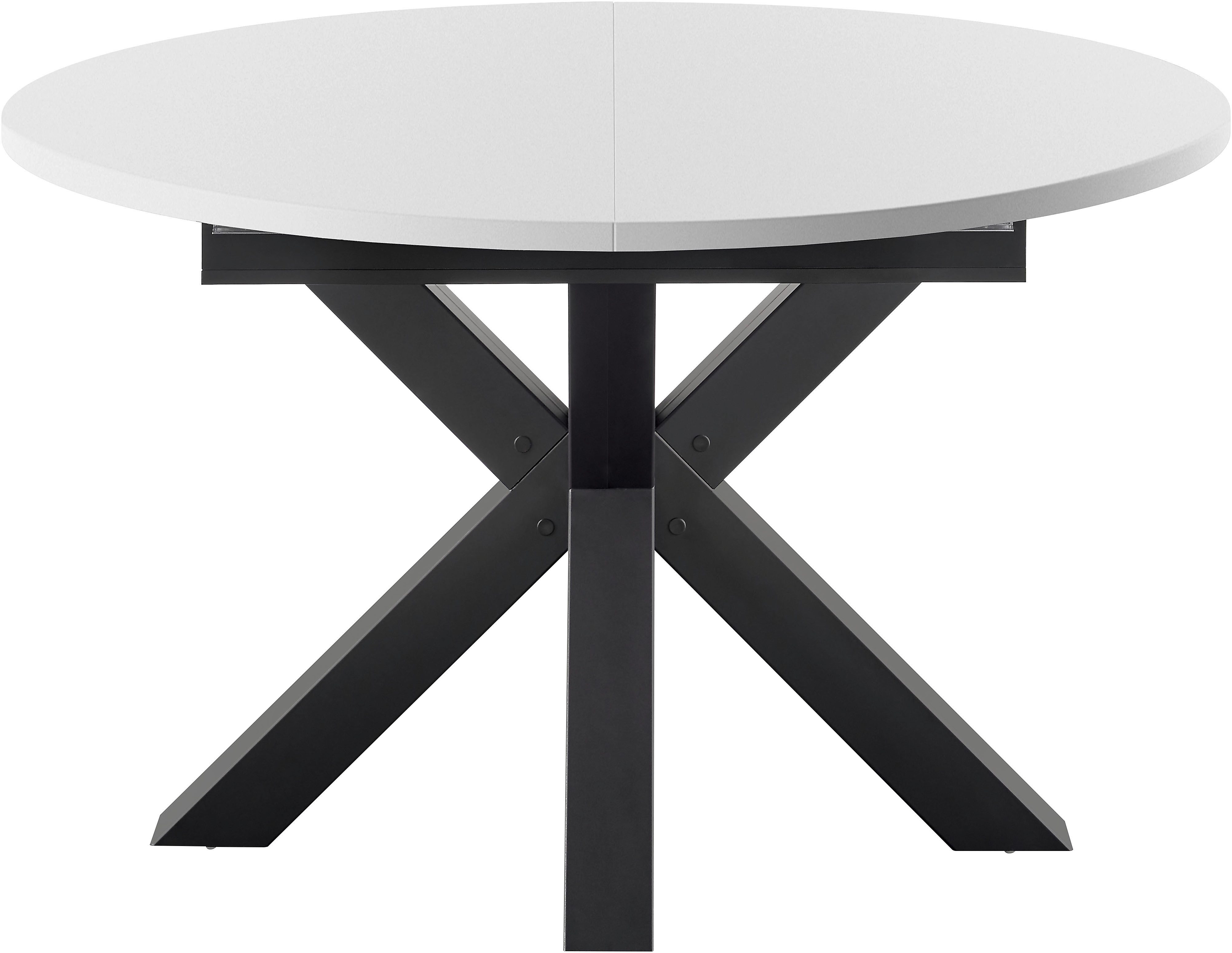 set one by Musterring Eettafel New Atlanta met ronde plaat, uitschuifbaar, stervoet, afmetingen ø130 cm (170x130 cm) eettafels