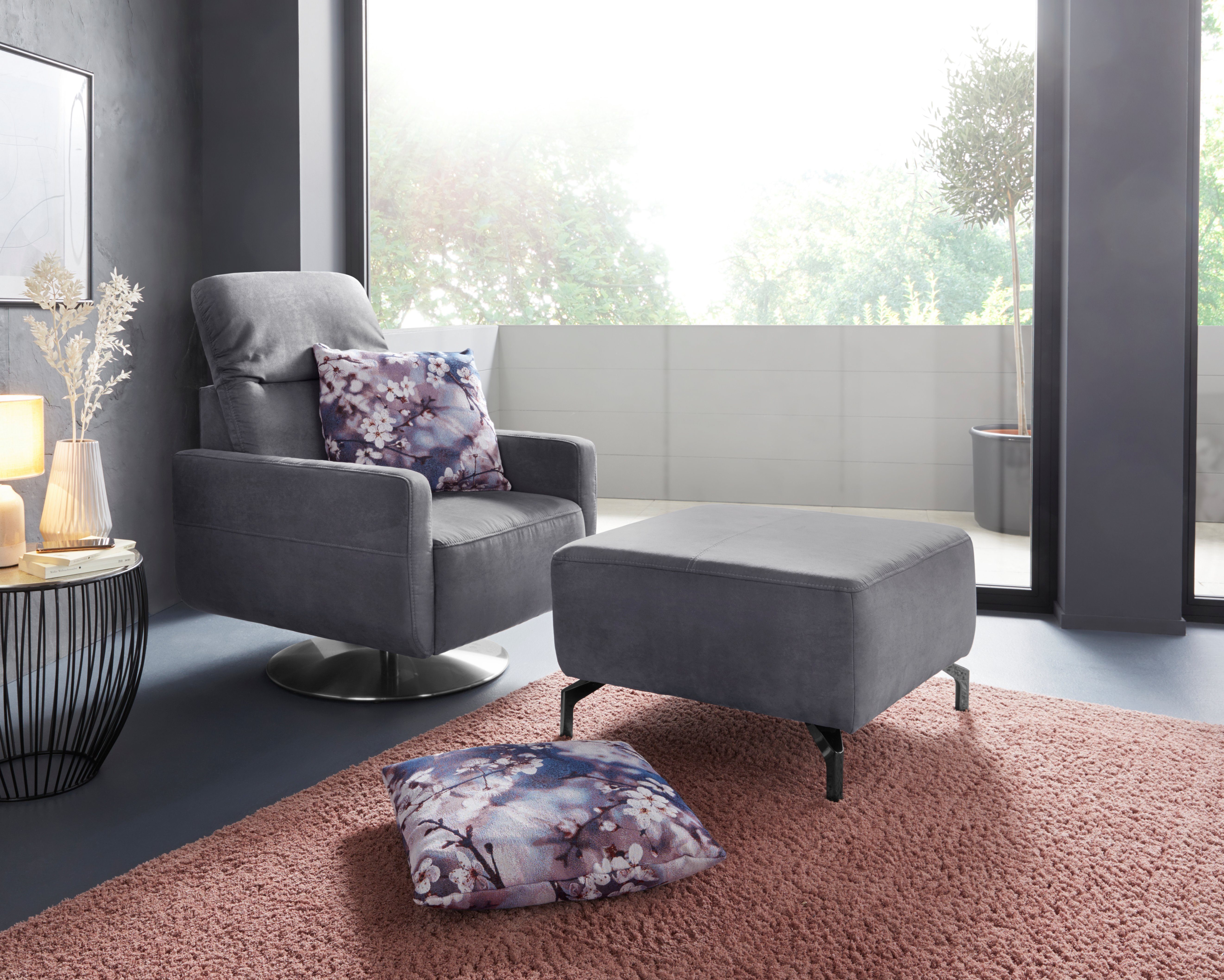 sit&more Draaibare fauteuil GIZEH met verstelbare hoofdsteun, met binnenvering