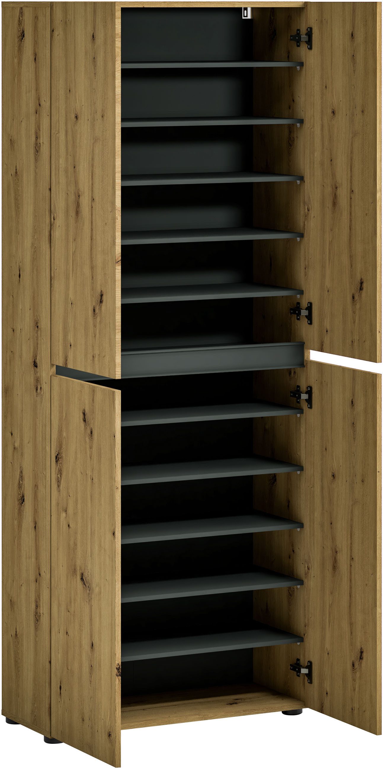 INOSIGN Schoenenkast MISTER- Schuhregal, Made in Italy, 12 Fächer, 10 Einlegeböden Breedte 80 cm, hoogte 200 cm, keerbare lijst