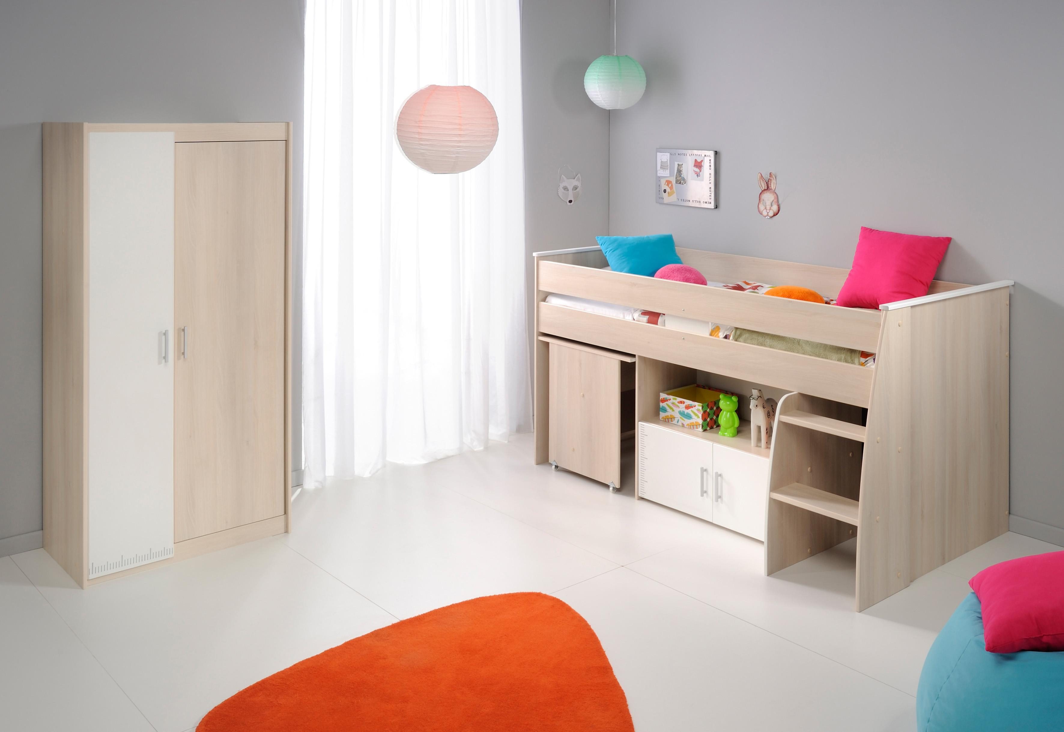 Parisot Tienerkamerset Charly Bed met uittrekbaar bureau op wieltjes (set, 3-delig)