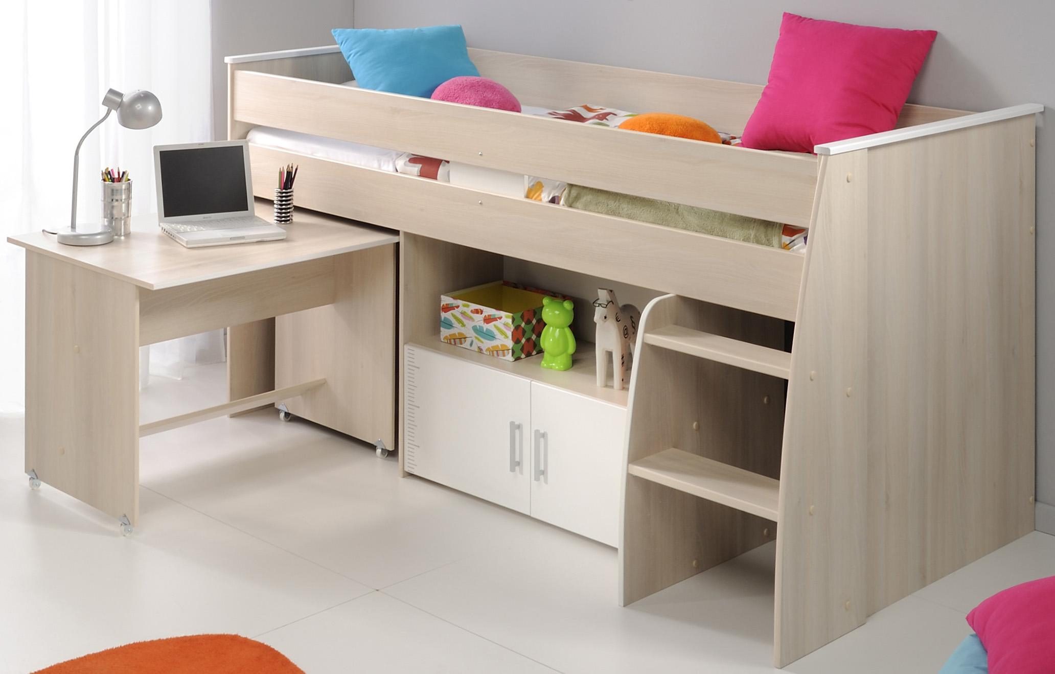 Parisot Tienerkamerset Charly Bed met uittrekbaar bureau op wieltjes (set, 3-delig)