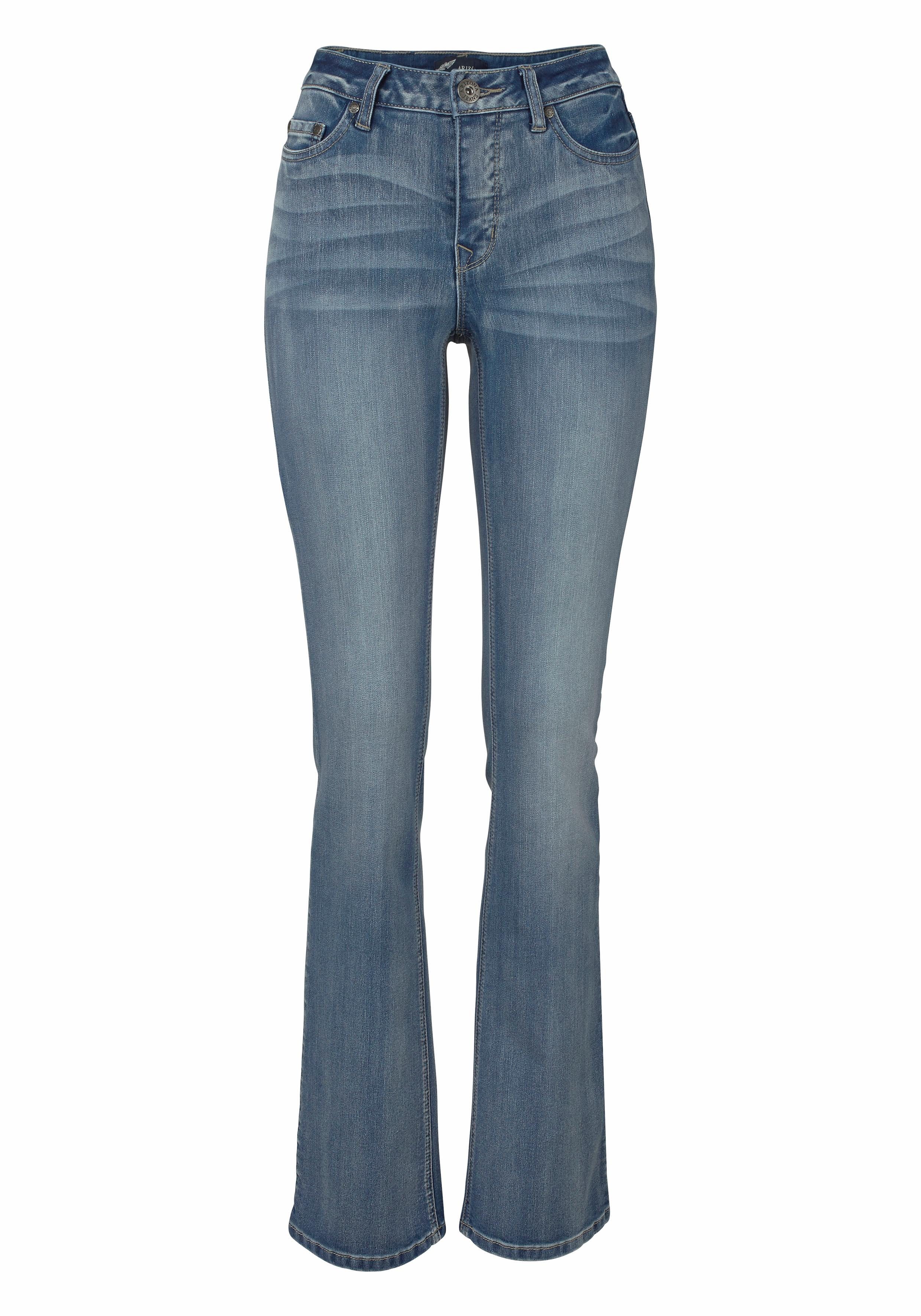 Arizona Bootcut jeans Baby Bootcut licht uitlopende broekspijpen, hoge taille
