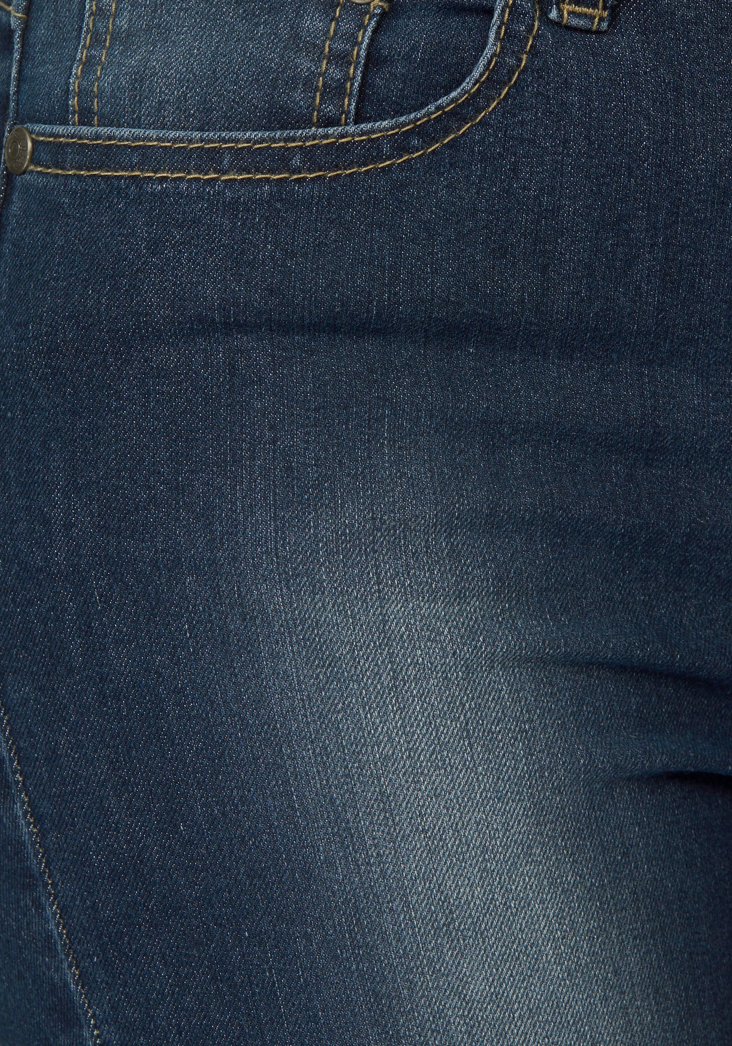 Arizona Bootcut jeans Shaping elastische pasvorm, bootcut-pasvorm, used-wassing, hoge taille