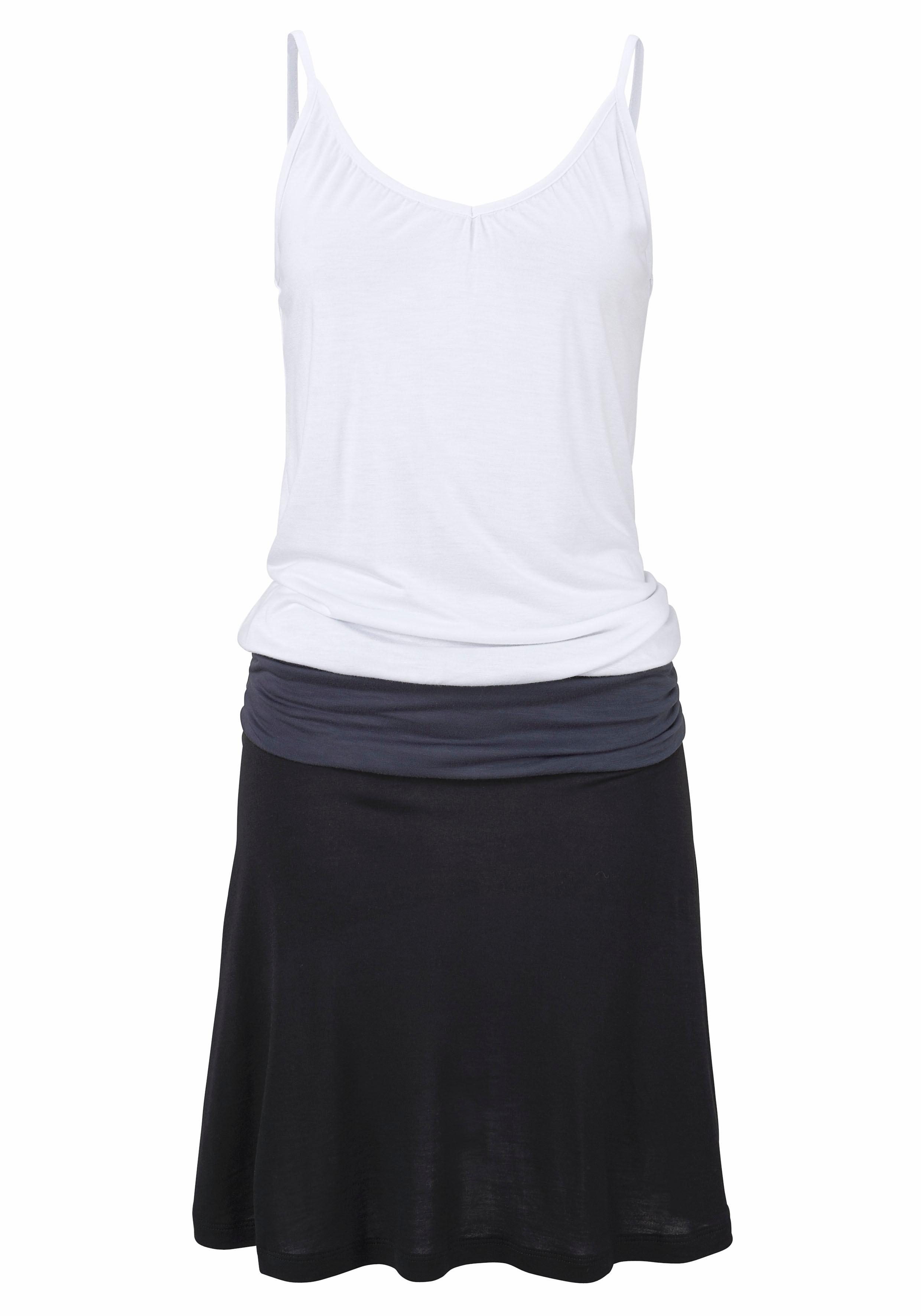 Beachtime Strandjurk van viscose-jersey met verstelbare bandjes, korte zomerjurk