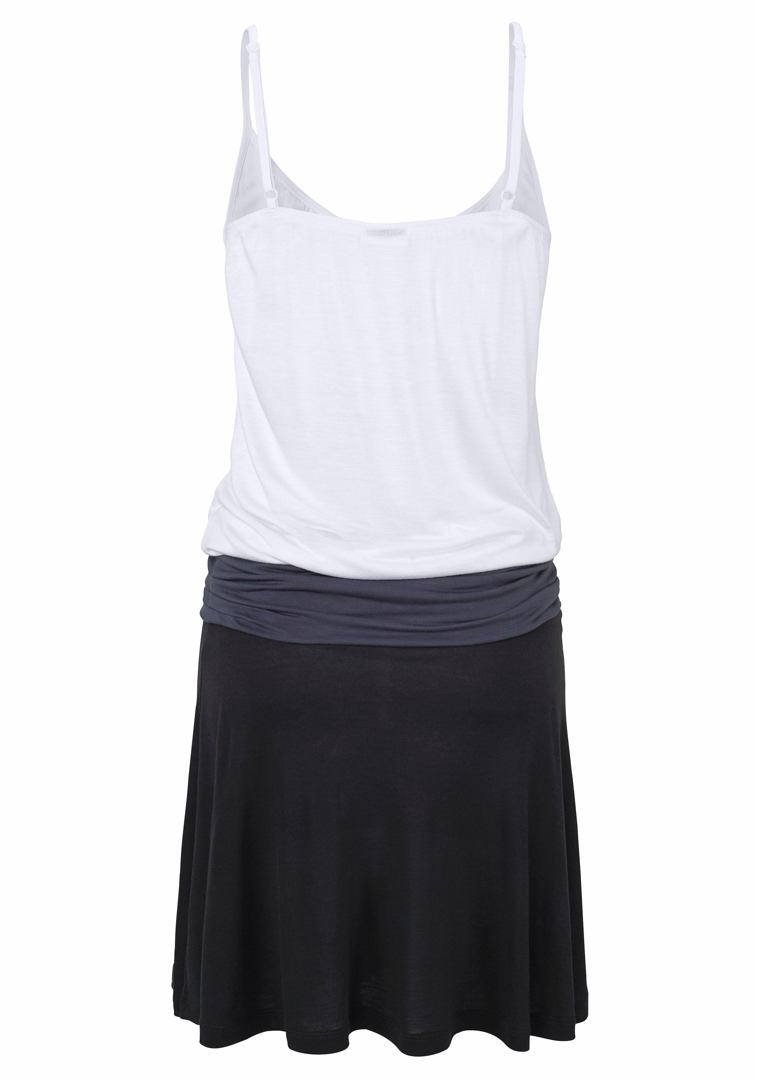 Beachtime Strandjurk van viscose-jersey met verstelbare bandjes, korte zomerjurk