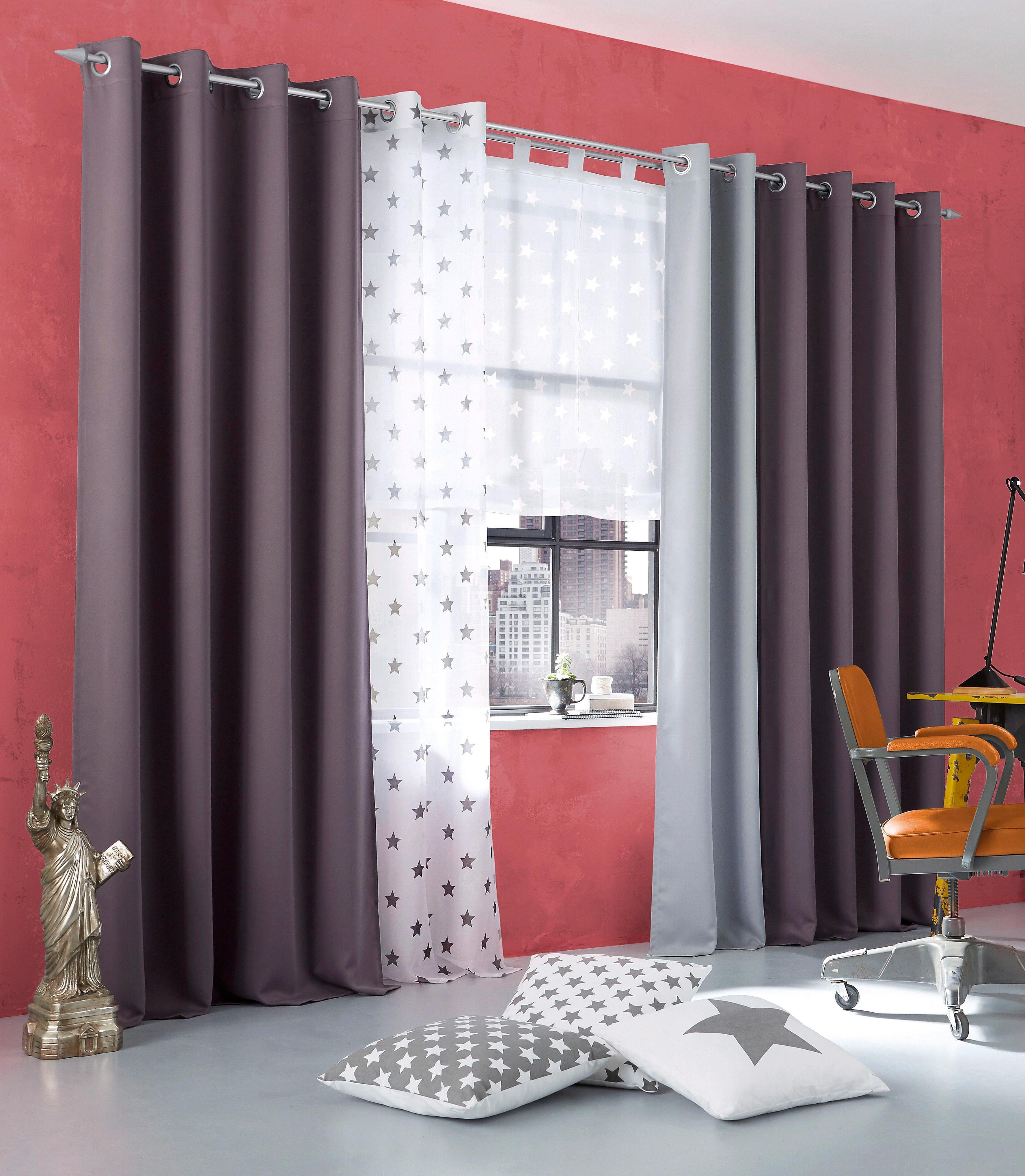 my home Verduisteringsgordijn Solana Gordijn, breedte 280 cm, verduisterend, uni, roomdivider (1 stuk)