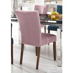 premium collection by home affaire stoel zena frame van massief hout (set, 2 stuks) roze