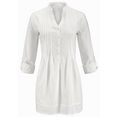 aniston casual lange blouse met decoratieve biezenverwerking wit