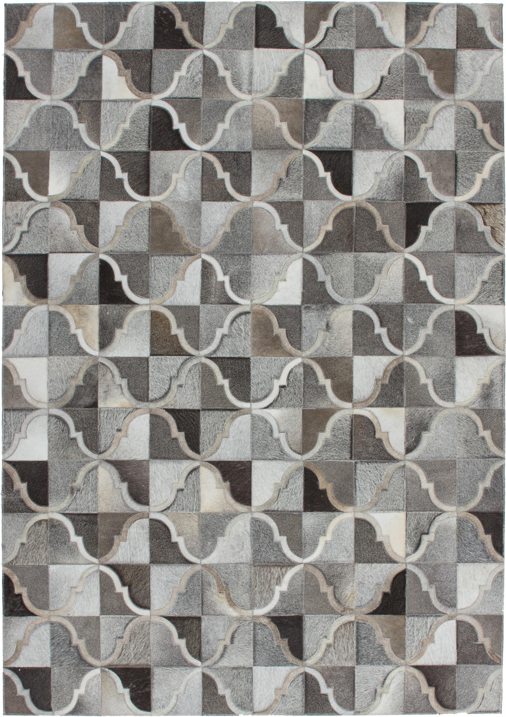 Kayoom Vachtvloerkleed Lavish 310 leren tapijt Patchwork echt leer bont, woonkamer