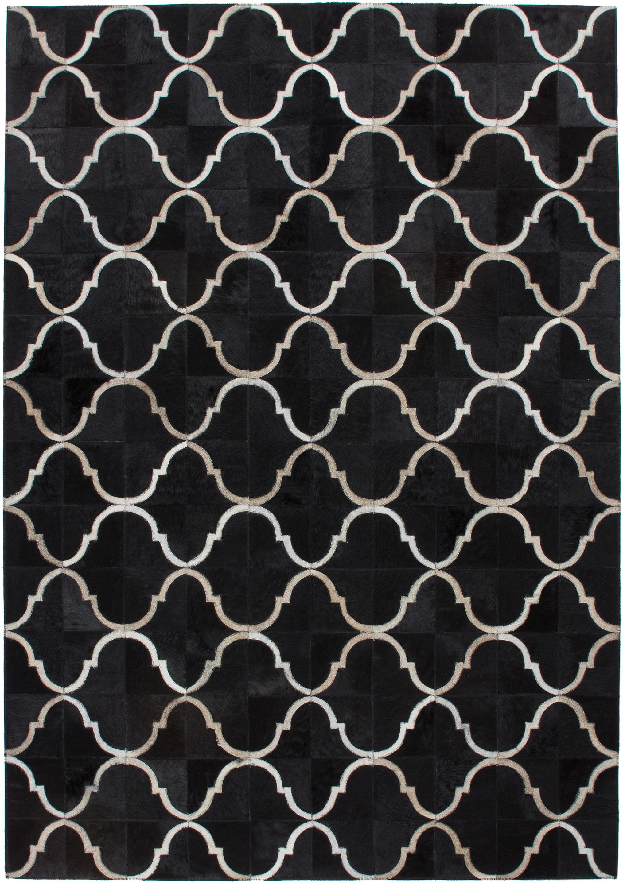 Kayoom Vachtvloerkleed Lavish 310 leren tapijt Patchwork echt leer bont, woonkamer