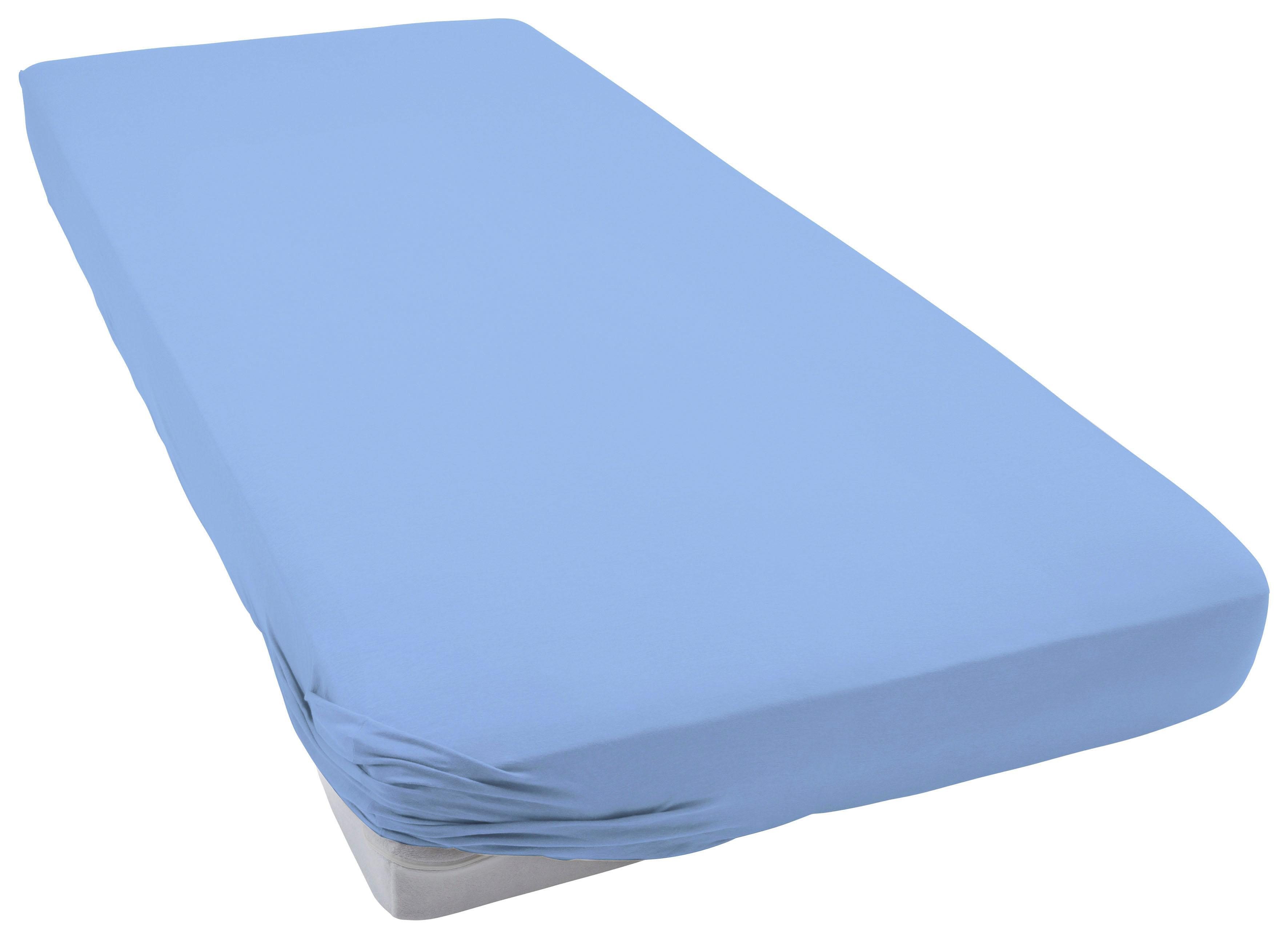 Janine Hoeslaken MAKO-FEINJERSEY 5007 gemaakt van 100% katoen, voor matrassen tot 26 cm hoog (1 stuk) hoeslakens maat 90-100 cm x 190-200 cm blauw
