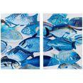 schneider artprint op linnen motief vissen (set, 2 stuks) blauw
