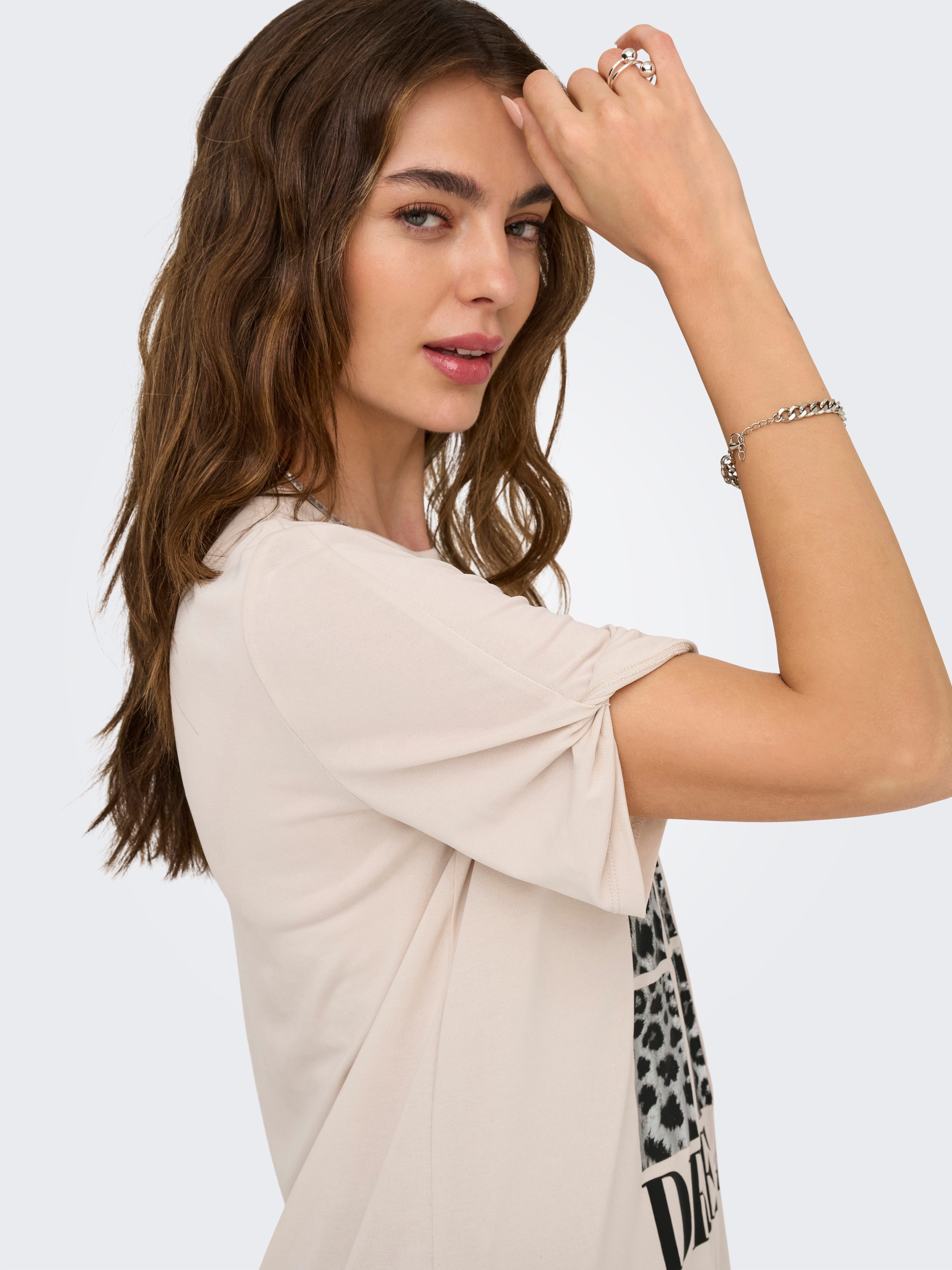 Only Shirt met korte mouwen ONLFREE LIFE S/S CREATE TOP BOX JRS