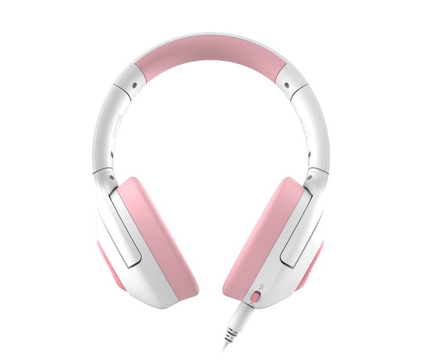 Sades Gaming-headset Shaman SA-724 gaming headset, wit/roze, USB, bedraad Stereo, over-ear, PC, PST, Xbox, Nintendo Switch, VR, Telefoon