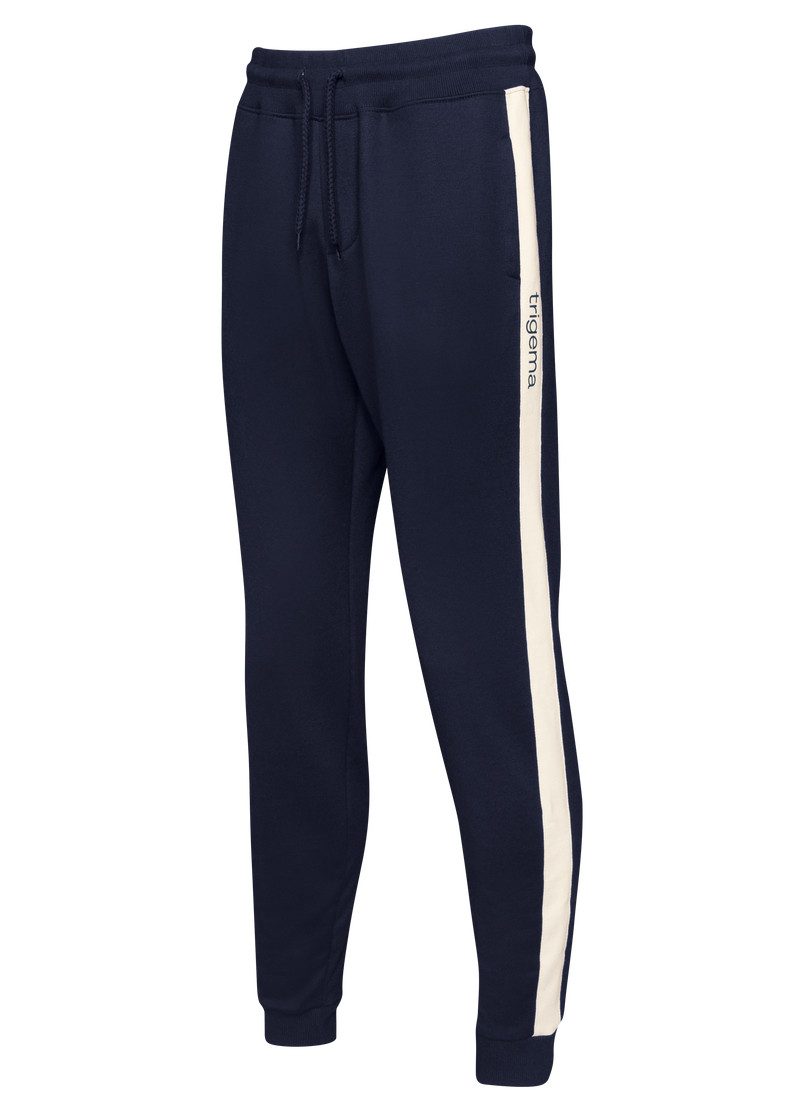Trigema Jerseybroek TRIGEMA Joggingbroek met contrasterende zijstrepen (1-delig)
