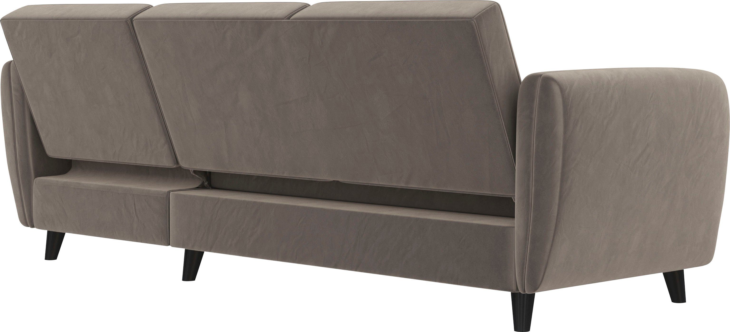 Dorel Home Hoekbank Perry, L-vorm Rugleuning, verschillende kleurvarianten, zithoogte 43 cm, breedte 219 cm