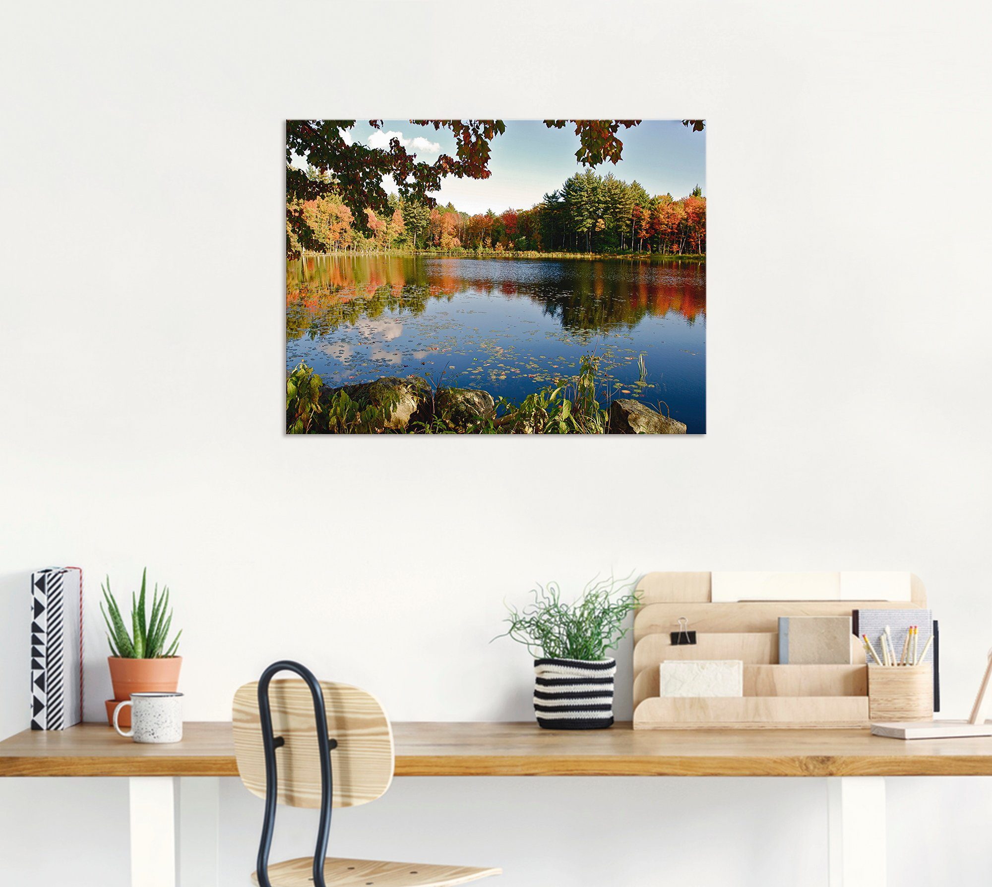 Artland Aluminium dibond print Landschap New England geschikt voor binnen en buiten, buitenafbeelding