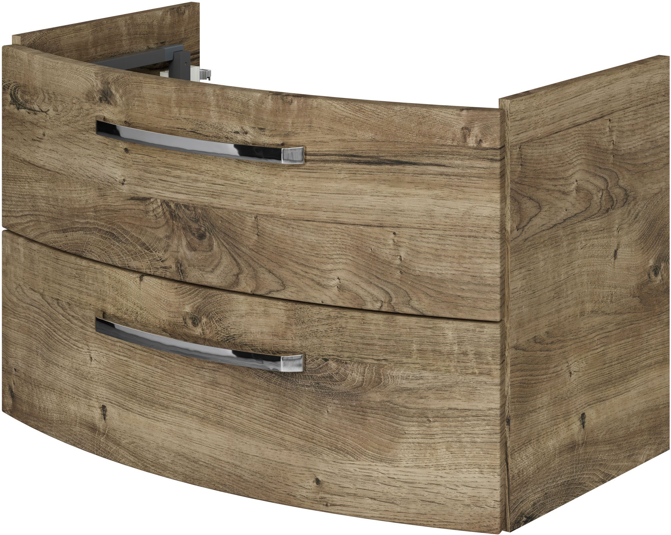 Saphir Badmeubelset Serie 4010 2-delig keramische wastafel met LED-spiegelkast Badkamer set 84 cm breed, incl. deurdemper, 3 deuren, 2 lades (set)