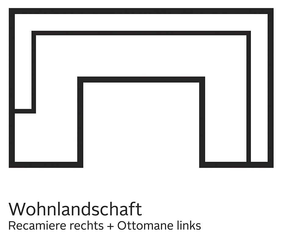 TRENDMANUFAKTUR Zithoek Indie, geweldig zitcomfort, uitgebreide detailafwerking, U-vorm