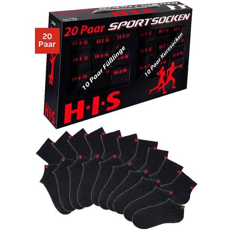 H.I.S sport-kousenvoetjes + korte sokken, 20 paar