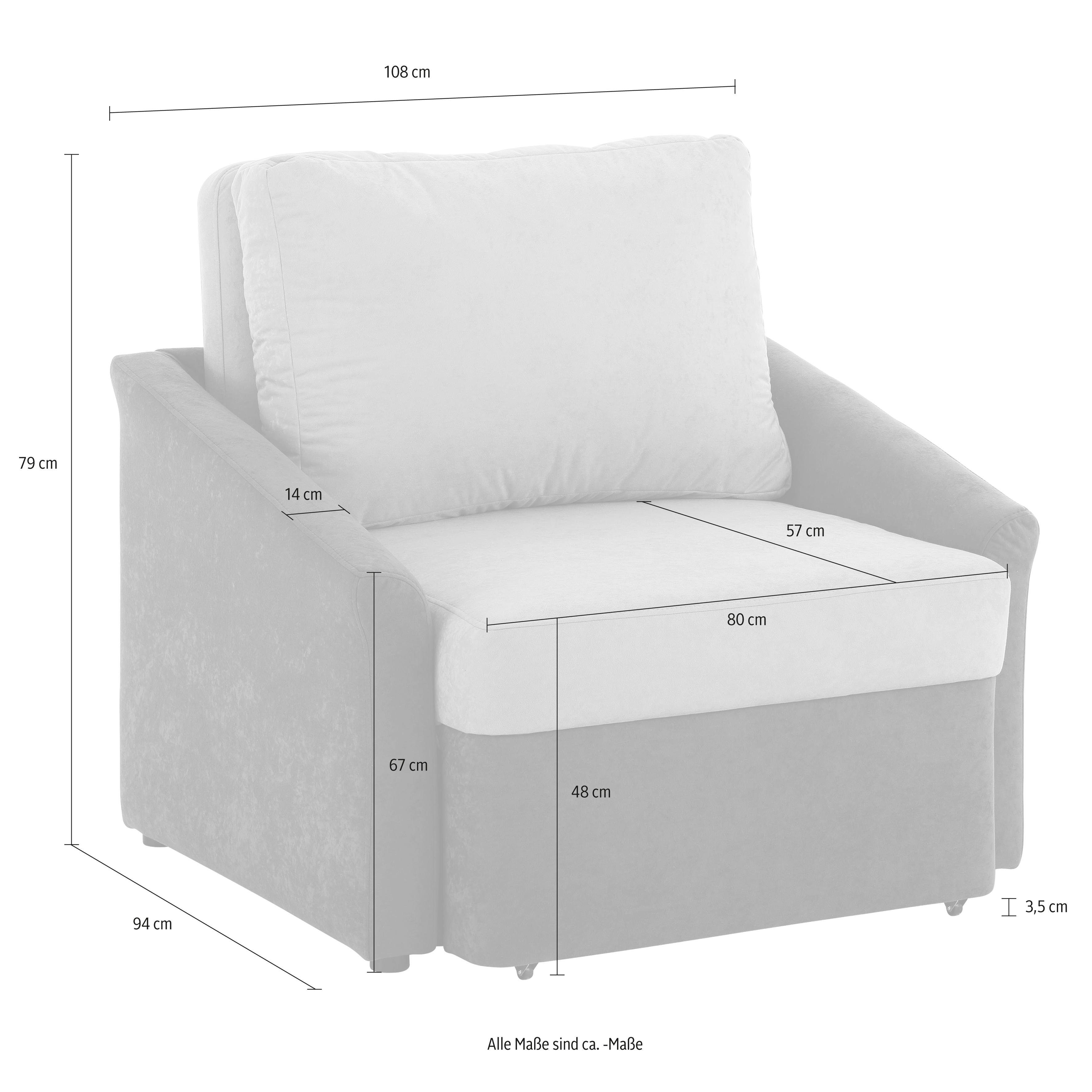 Home affaire Slaapbank Sleepy met slaapfunctie en boxspring vering