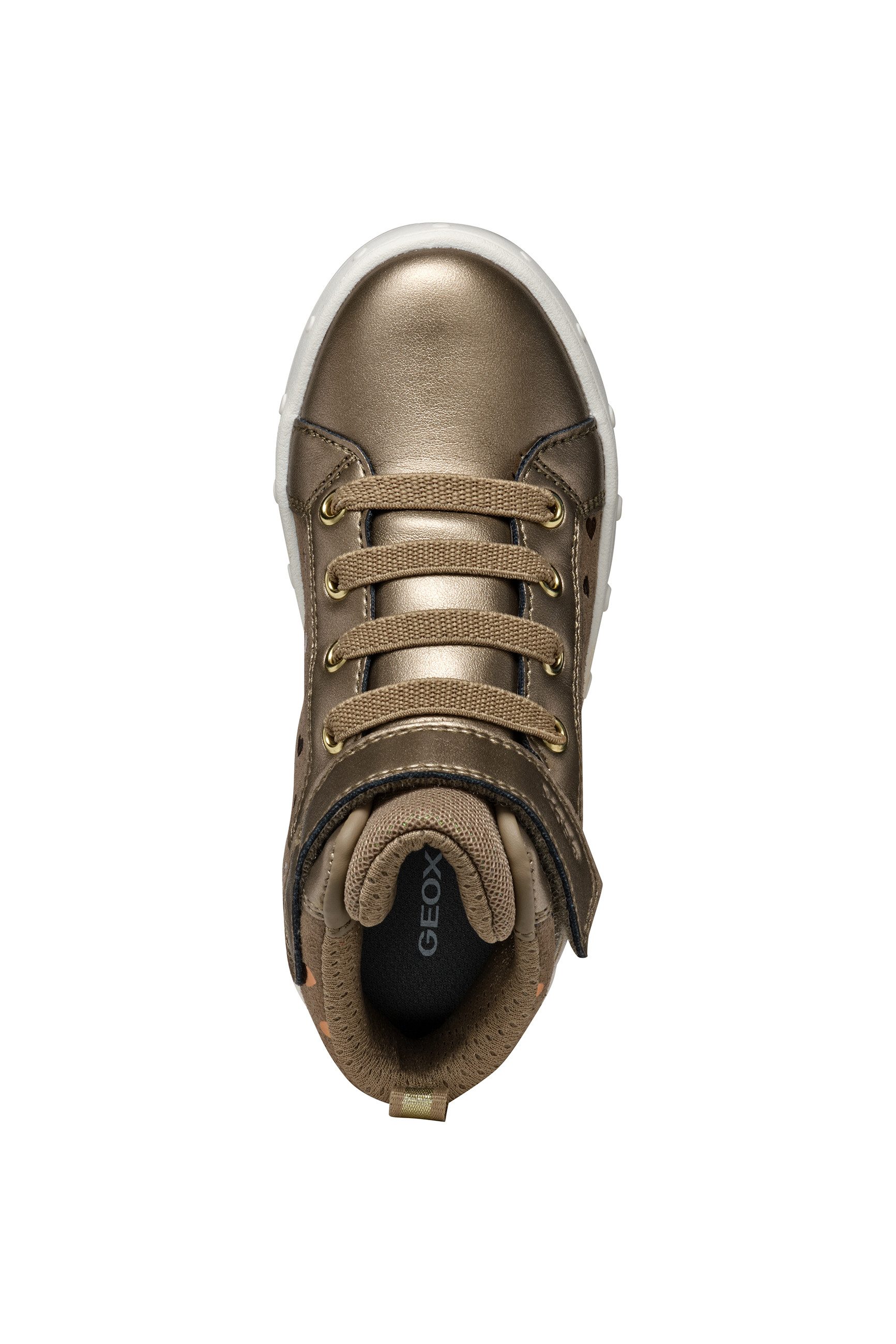 Geox Sneakers J SKYLIN GIRL Knipperschoen Veterboots met glitter, blinkfunctie, maatsjabloon om te downloaden