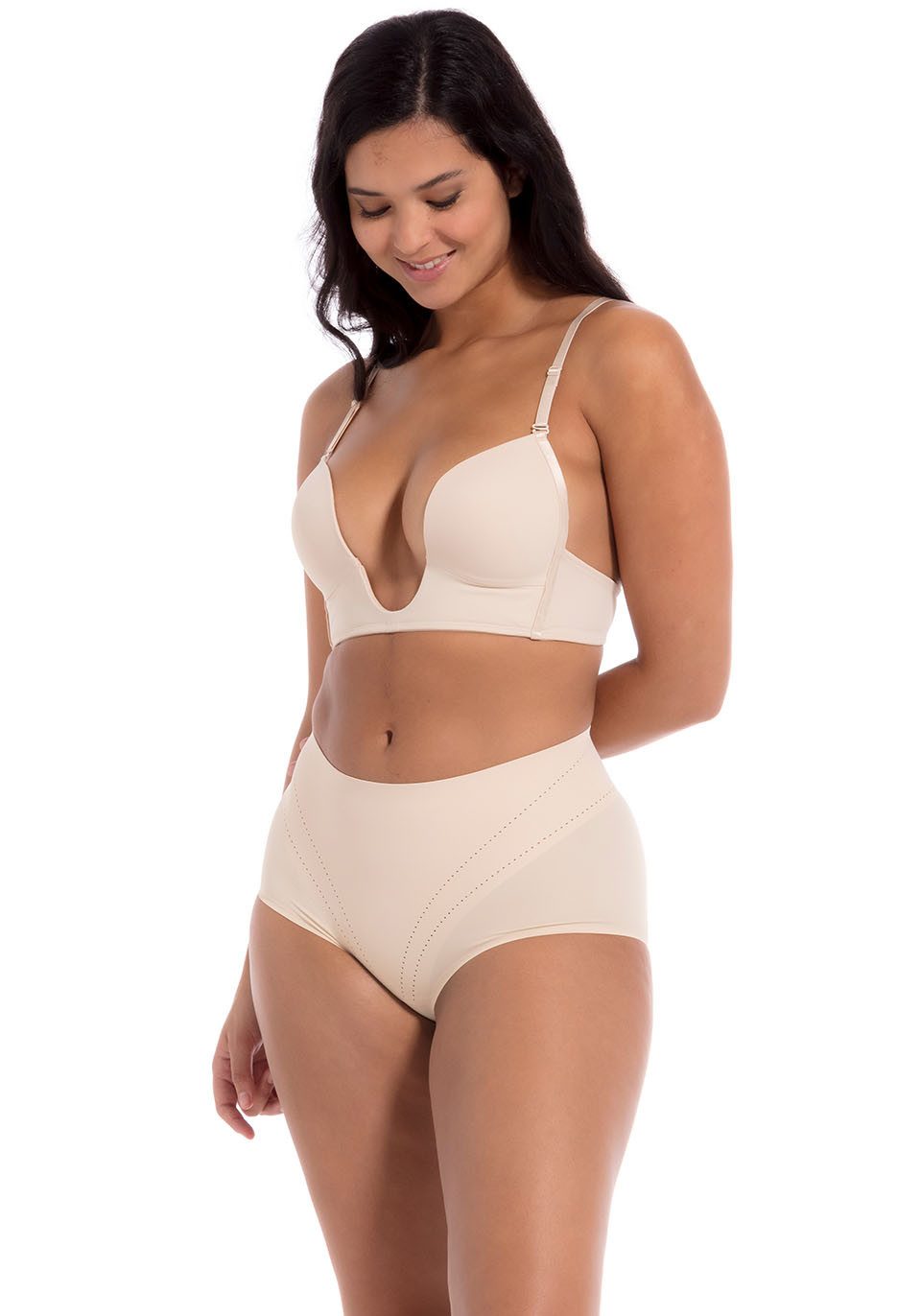 Magic Body Fashion Beugelloze-bh V-Bra extreem diep vallende halslijn en extra diepe rug