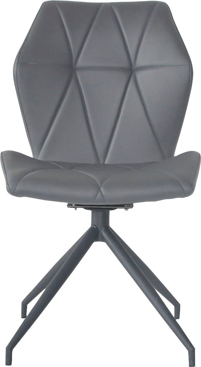 byLIVING Eetkamerstoel Imke set van 2, gezellige eetkamerstoel met stiksels, 360° draaibaar (set, 2 stuks) 4 poot stoelen grijs