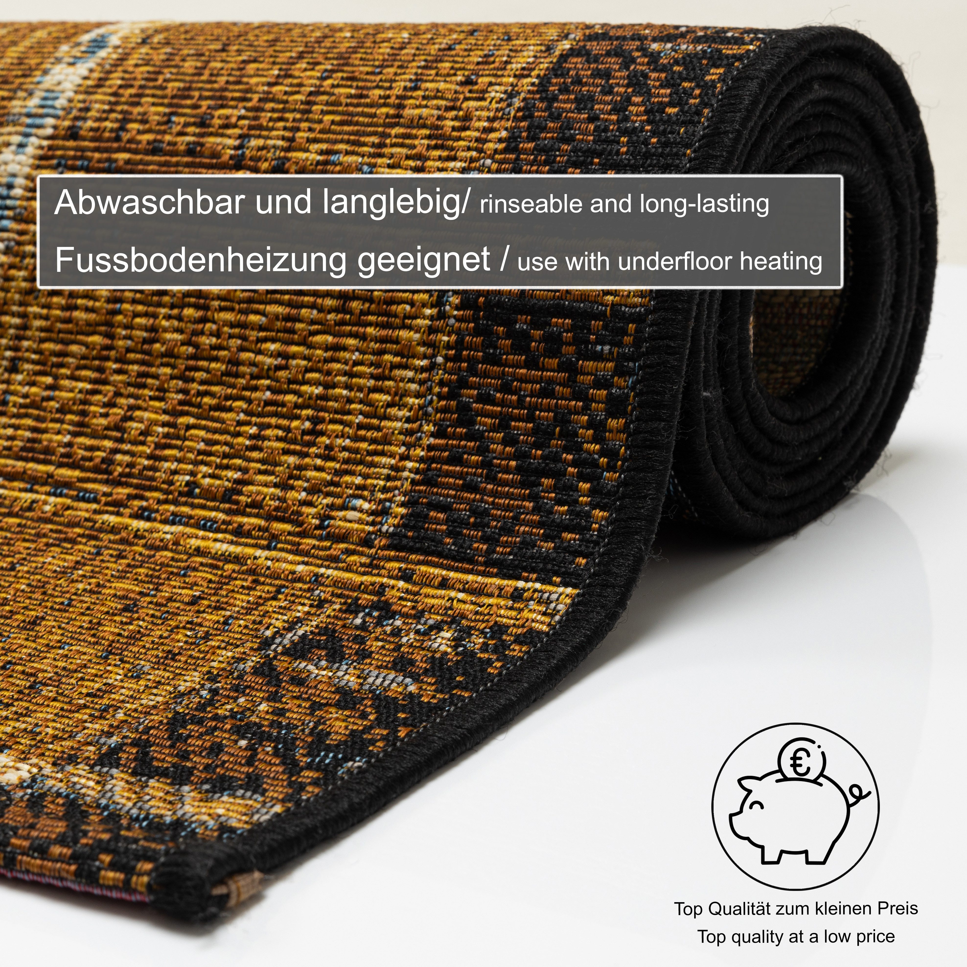 Gino Falcone Vloerkleed Outdoor-Africa 38 Platweefsel, etnostijl, geschikt voor binnen en buiten