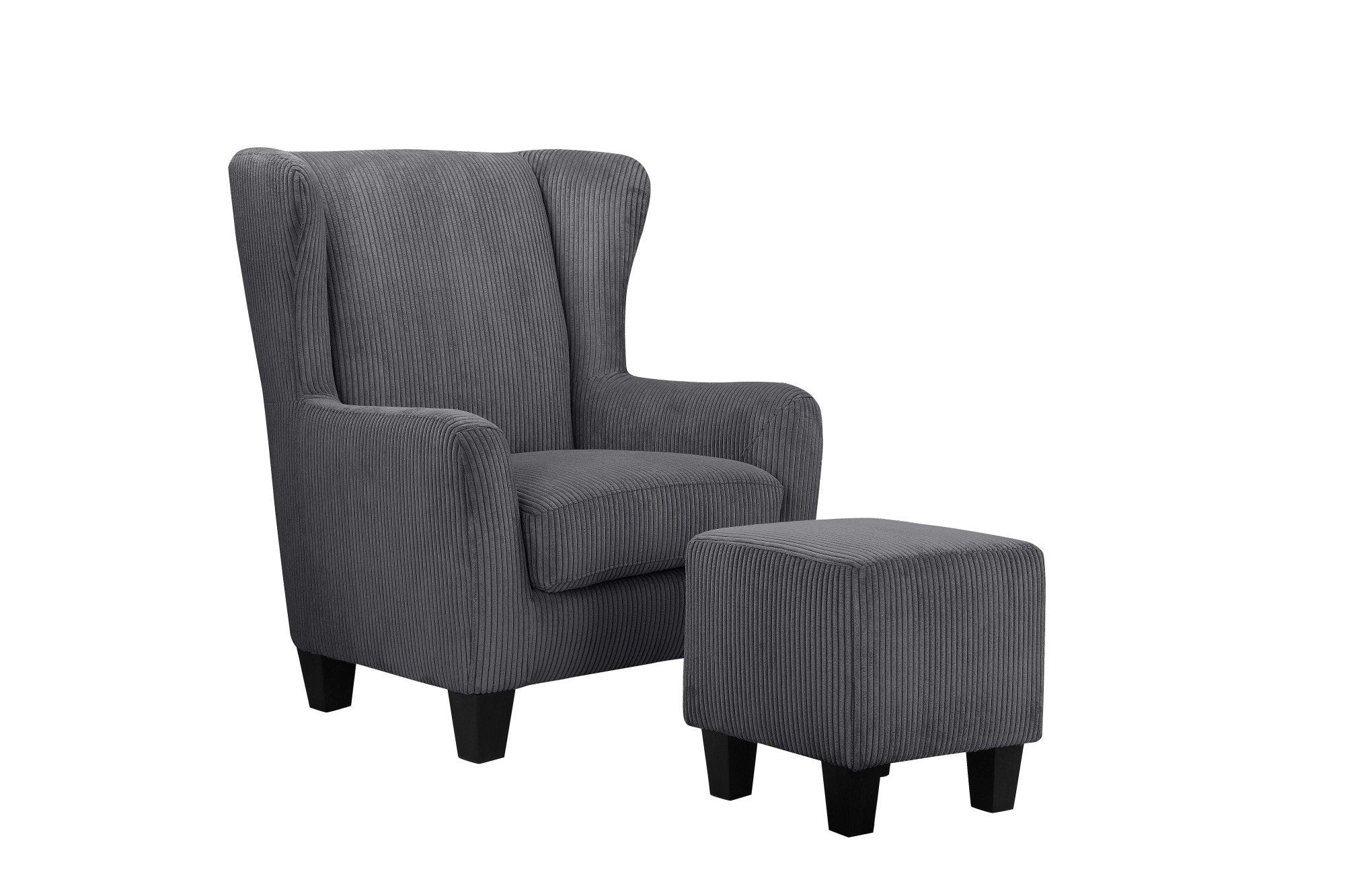 Home affaire Oorfauteuil Chilly in cord en microvezel bekleding, onze permanente lage prijs (set, 2 stuks)