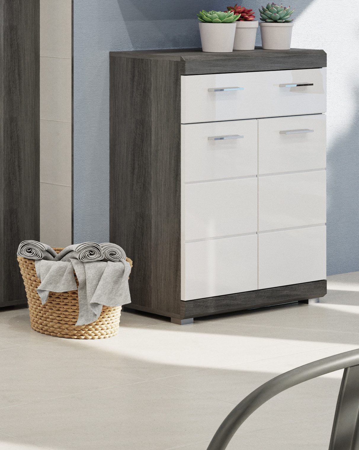 INOSIGN Onderkast Siena, breedte 74 cm, 2 deuren, 1 lade, 2 vakken, MDF-front in verschillende kleuren verkrijgbaar, badkamermeubels, badkamerkast, commode, badkamer