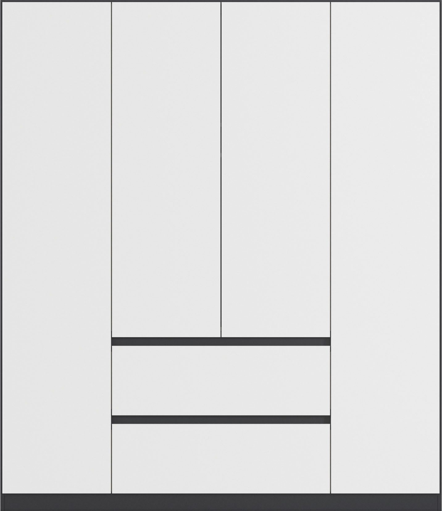 rauch Draaideurkast Kledingkast kast garderobe garderobekast MAINZ greeploze front, buitendeuren met push-to-open functie made in germany