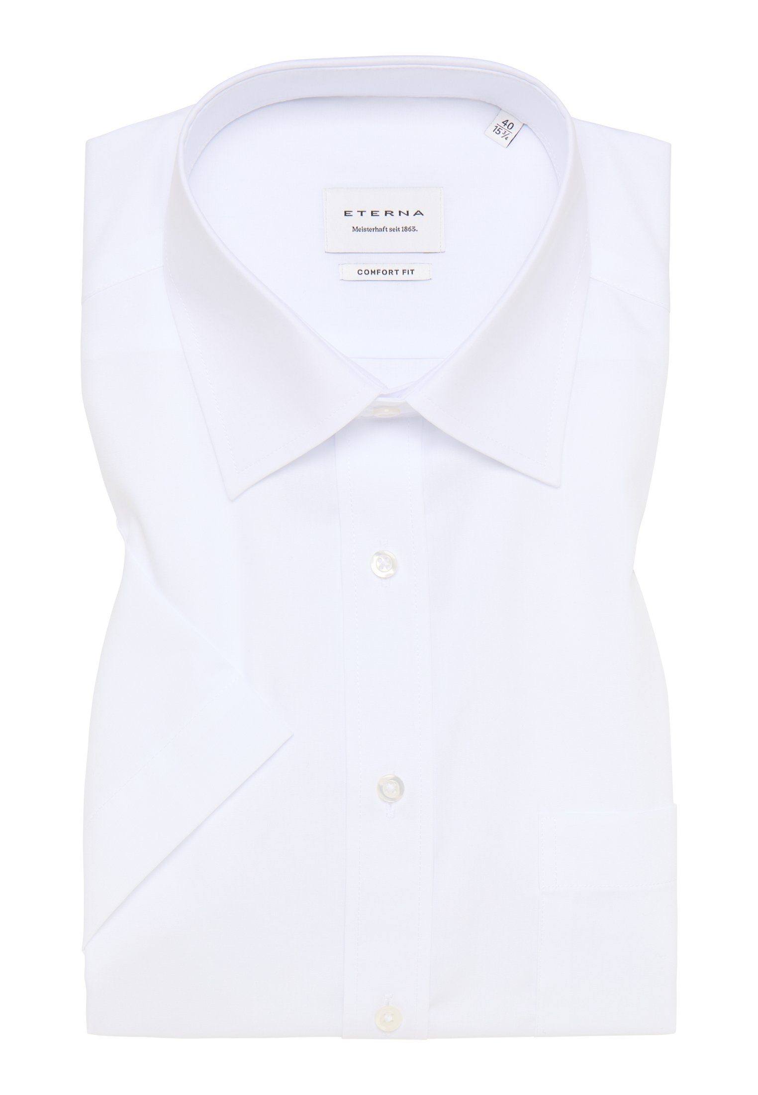 Eterna Overhemd met korte mouwen Comfort fit NON IRON (strijkvrij)