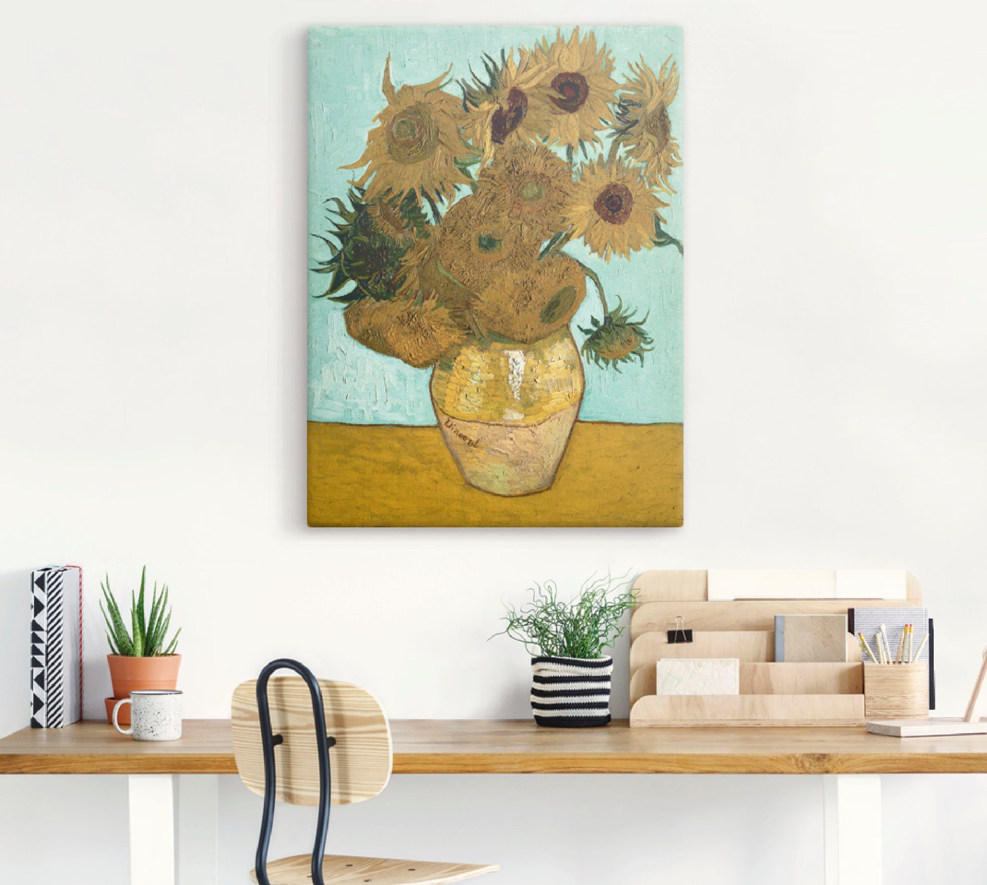 Artland Artprint Vaas met zonnebloemen. 1888 als artprint op linnen, poster, muursticker in verschillende maten