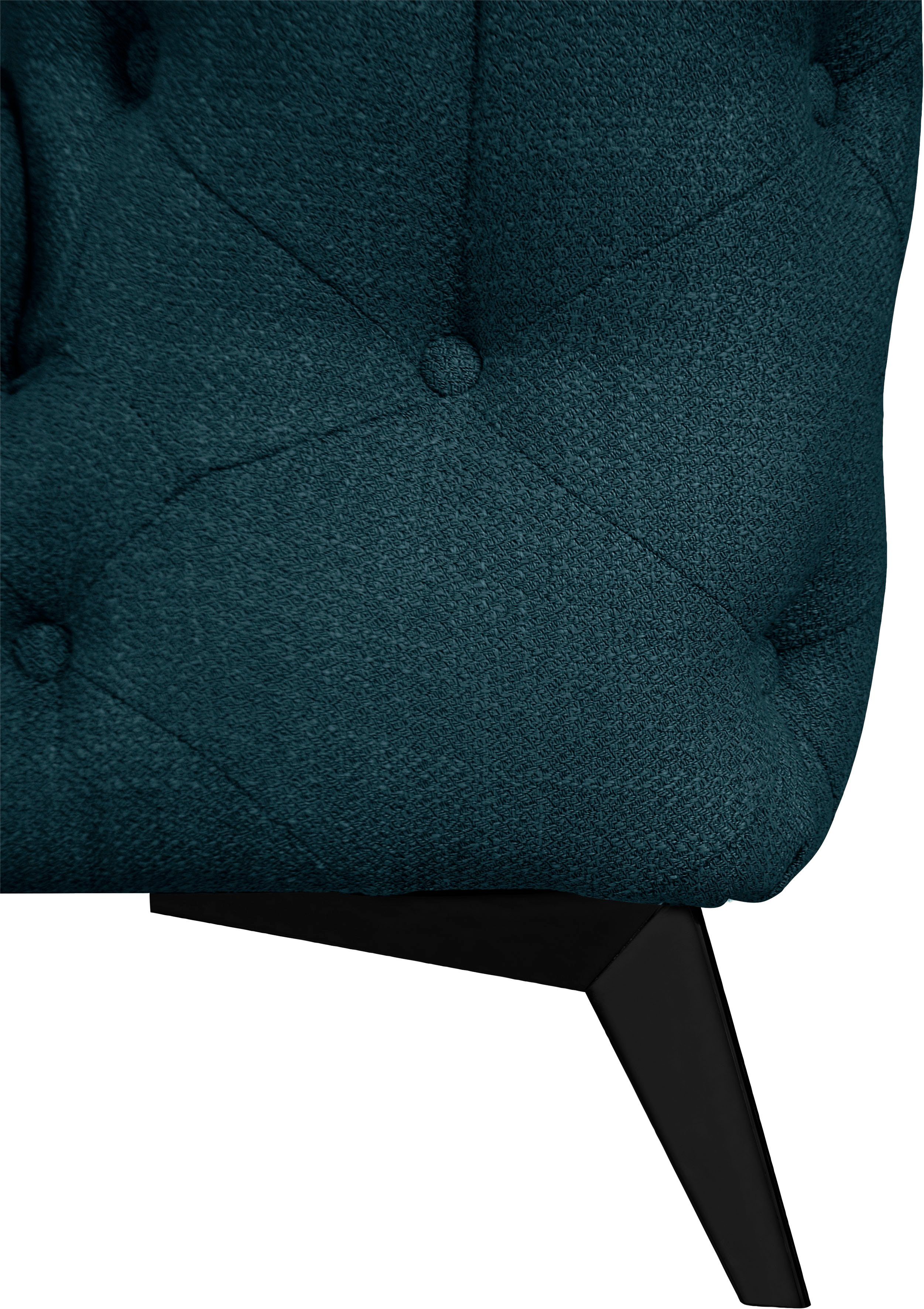 Leonique Chesterfield-bank Glynis L-vorm luxueuze capitonnage, moderne chesterfield look, kleur van de poten ter keuze