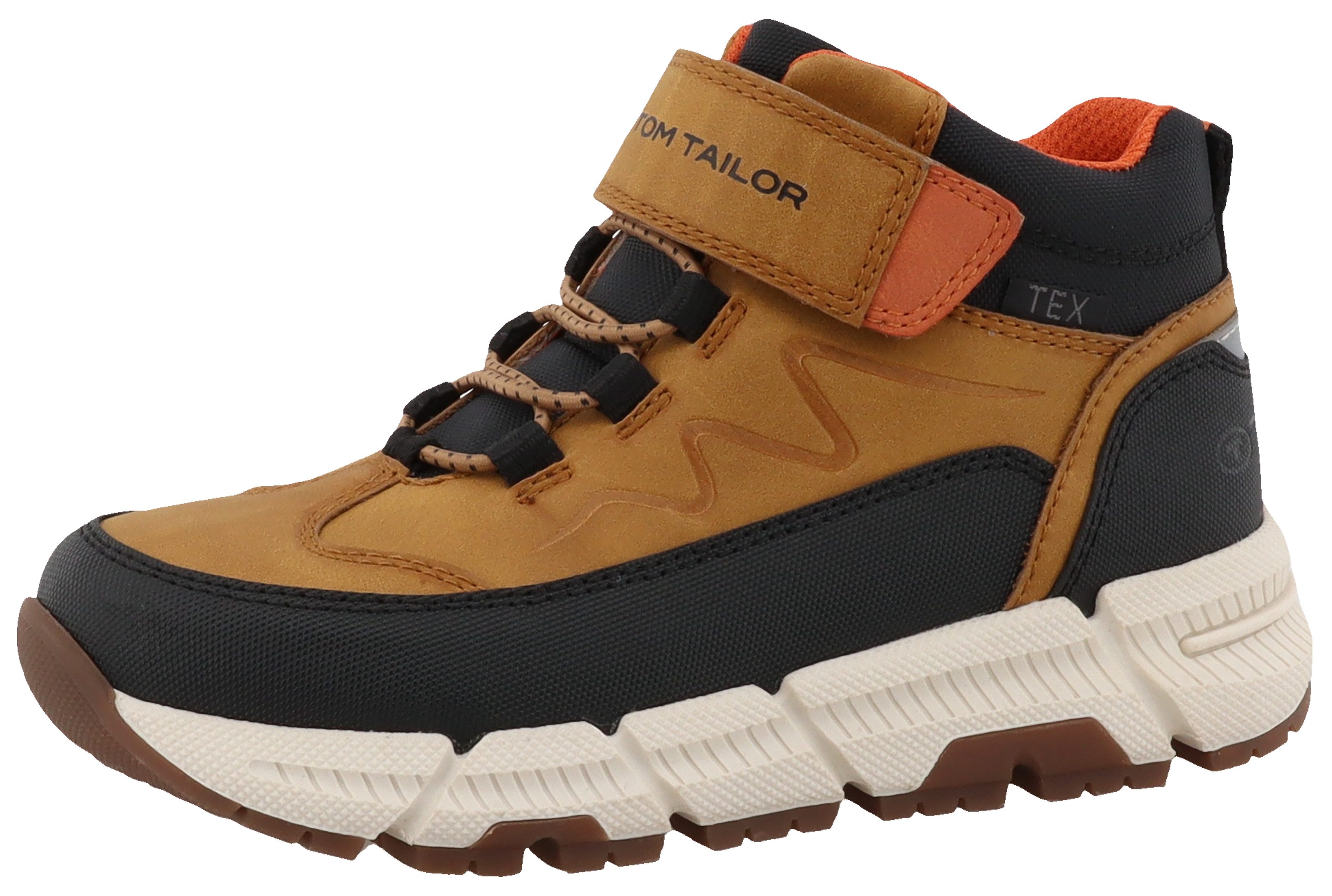 Tom Tailor Klittenbandboots sleehak, high-top sneaker, herfstlaarzen, reflector op de hak