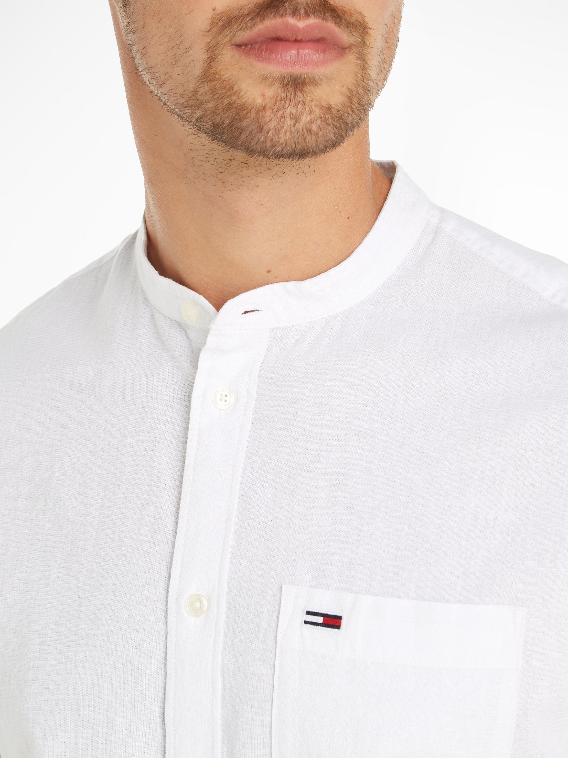 TOMMY JEANS Overhemd met lange mouwen TJM REG MAO LINEN BLEND SHIRT